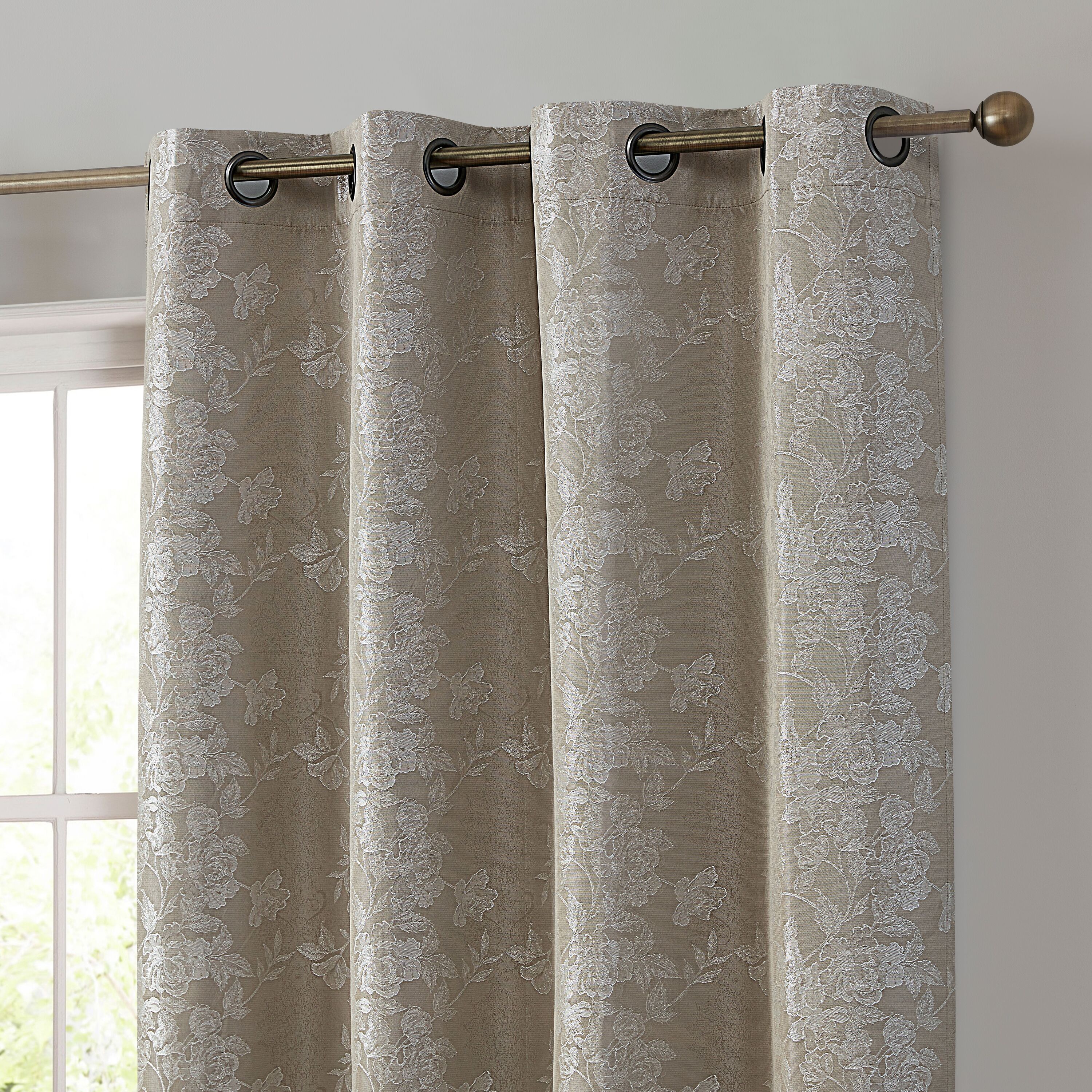HLC.me SRNTYBLKT-TAUP63 63-Inches Taupe Blackout Thermal lined Grommet Curtain panel pair