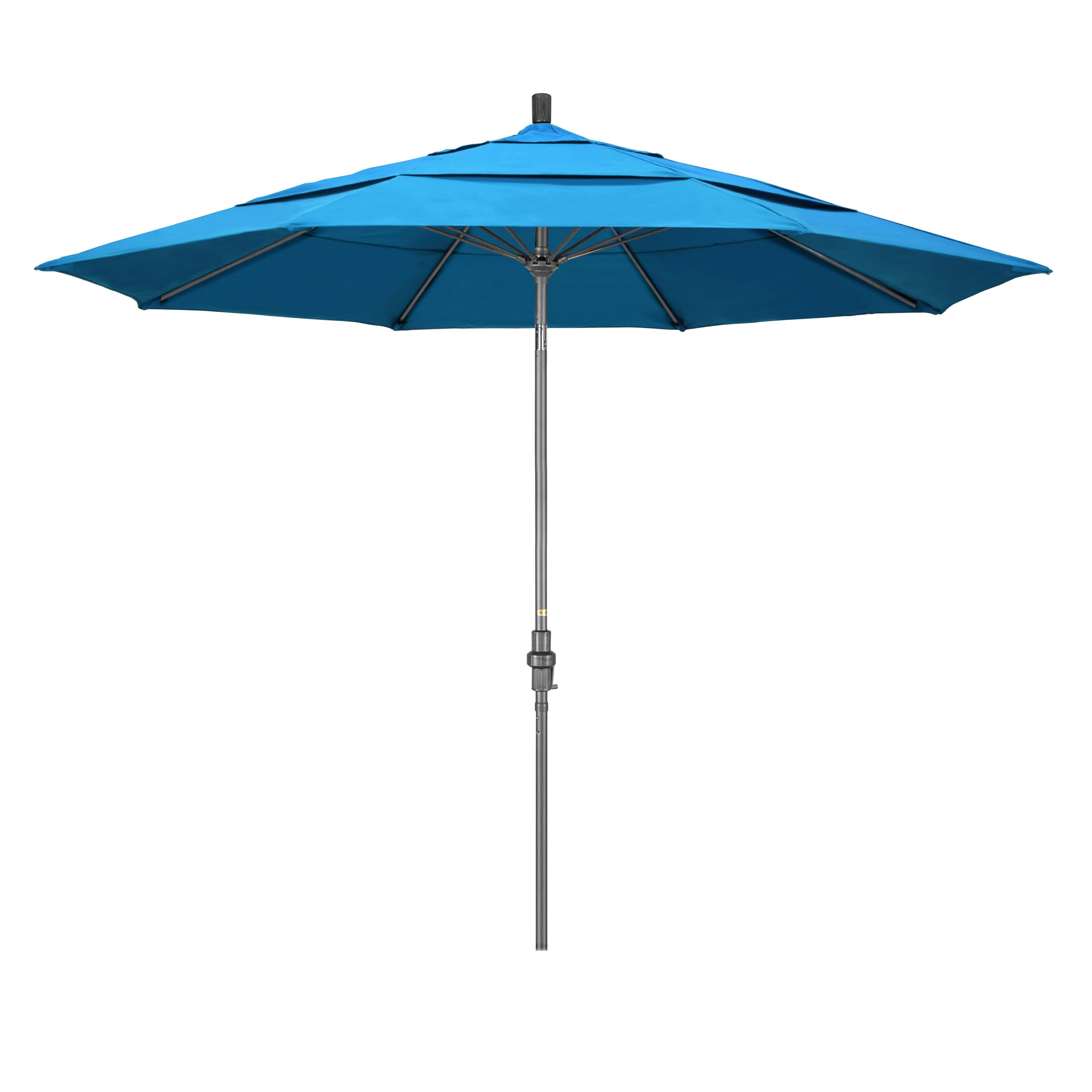 California Umbrella GSCUF118010-56105 11-ft Aluminum Blue Auto-tilt Market Patio Umbrella