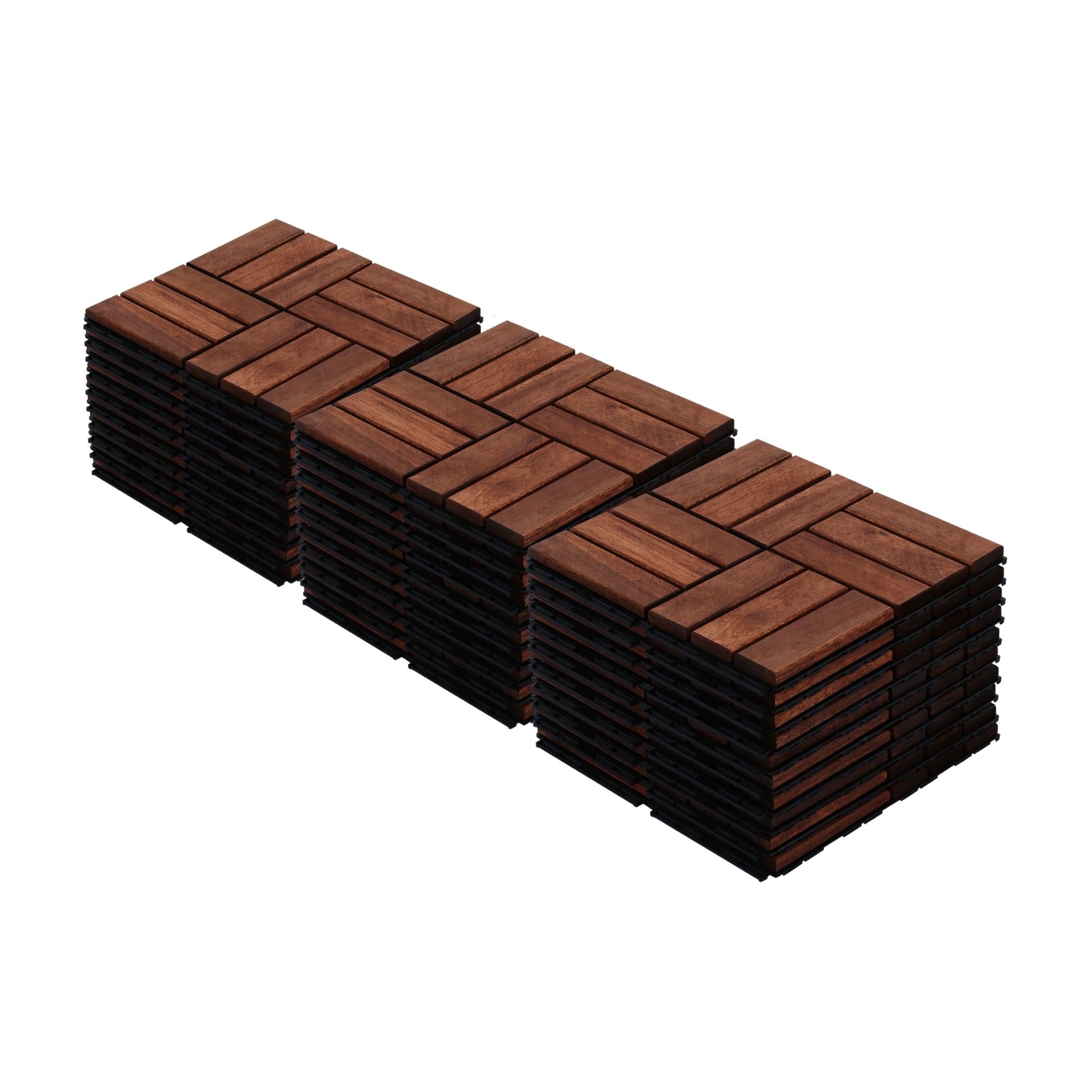 Blisstyle 12-in x 12-in 30 -Pack Brown Prefinished Wood Deck tile ( 30-sq ft )