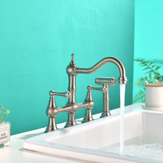 BWE A 94077 Kitchen Faucet Brushed Nickel Double Handle Filtered european-style-basin-faucet-single-hole-baking-paint-kitchen-faucet