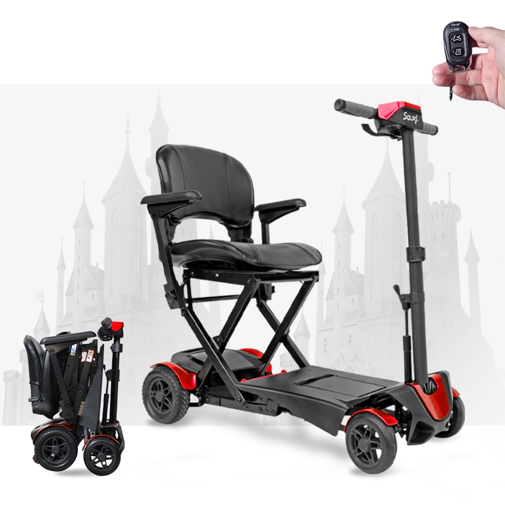 LUXEYARD SOLAX Remote Control Foldable Electric Mobility Scooter 4 Wheels Suspension Senior Travel