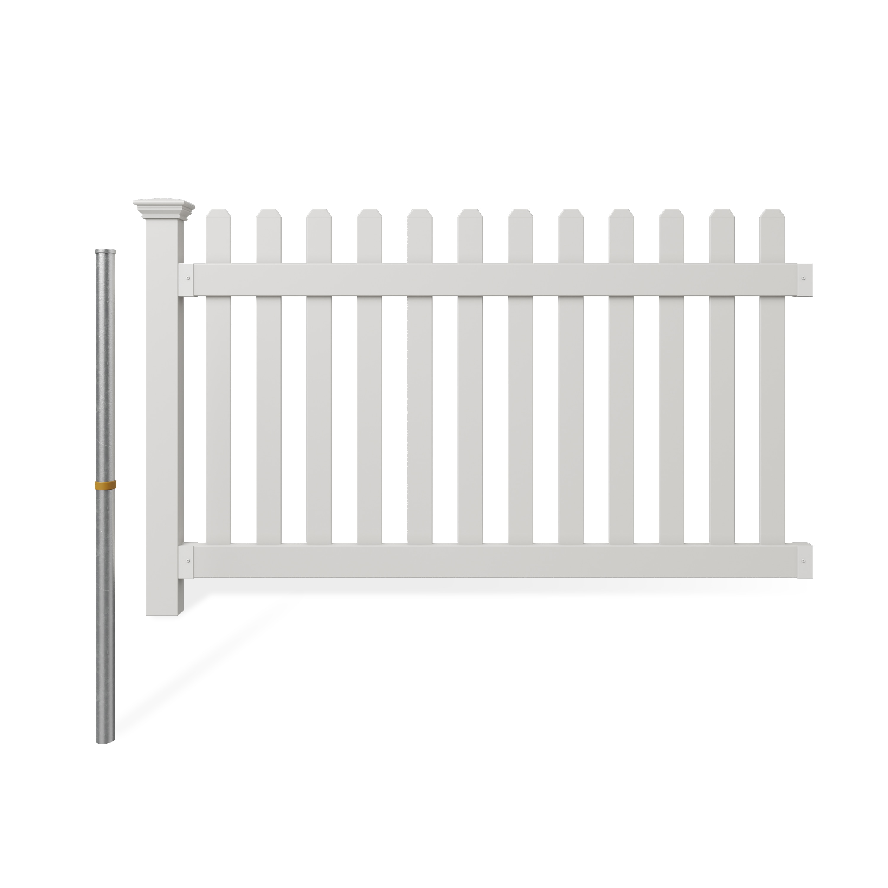 WamBam Fence All American 6-ft W Flat Top Vinyl Flat-top Fence panel No Dig (Unassembled)