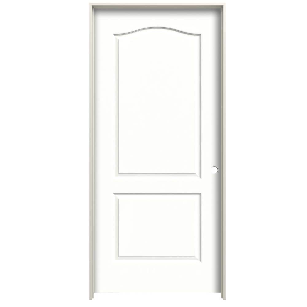 RELIABILT Princeton 24-in x 80-in Snow Storm 2-panel Arch Top Hollow Core Prefinished Molded Composite Left Hand Inswing Single Prehung Interior Door -  LO1001143