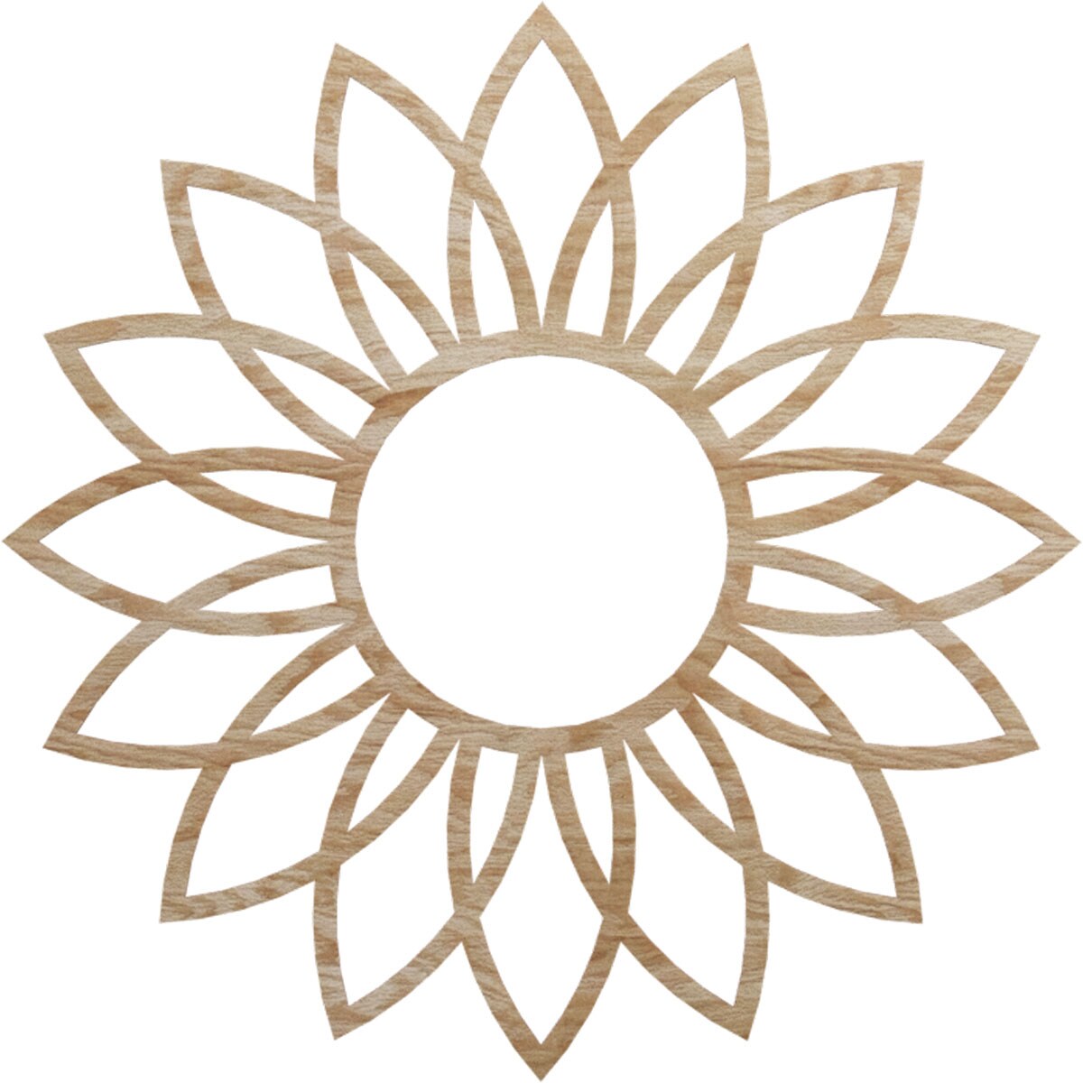 Ekena Millwork CMWP36X36X0375DARO Daisy Fretwork 36-in W x 36-in L Contemporary Red Oak Wood Whole Ceiling Medallion