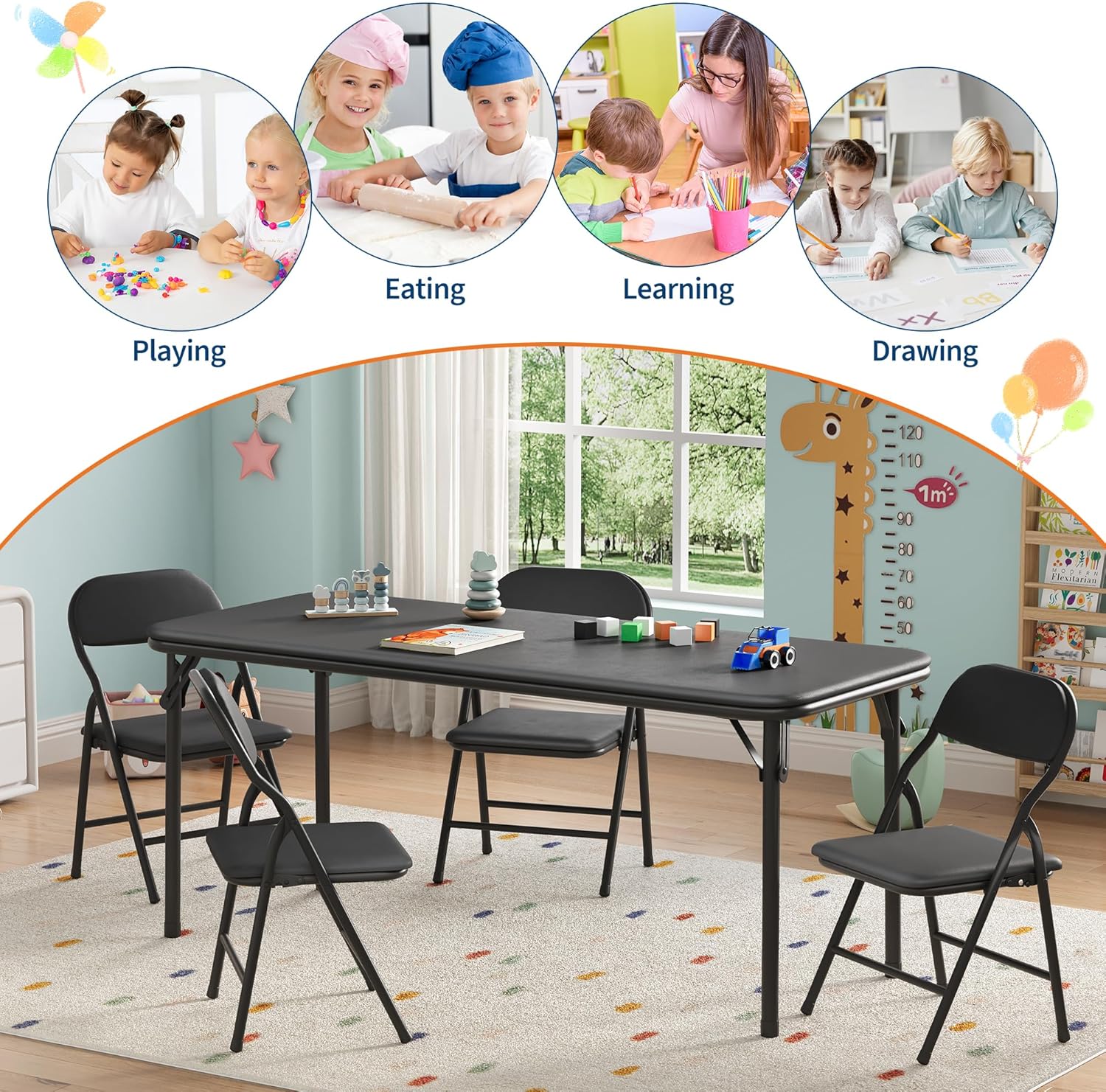 Qeetex DHZ-VAM-33Q767KA Folding-Furniture-Sets - View #6