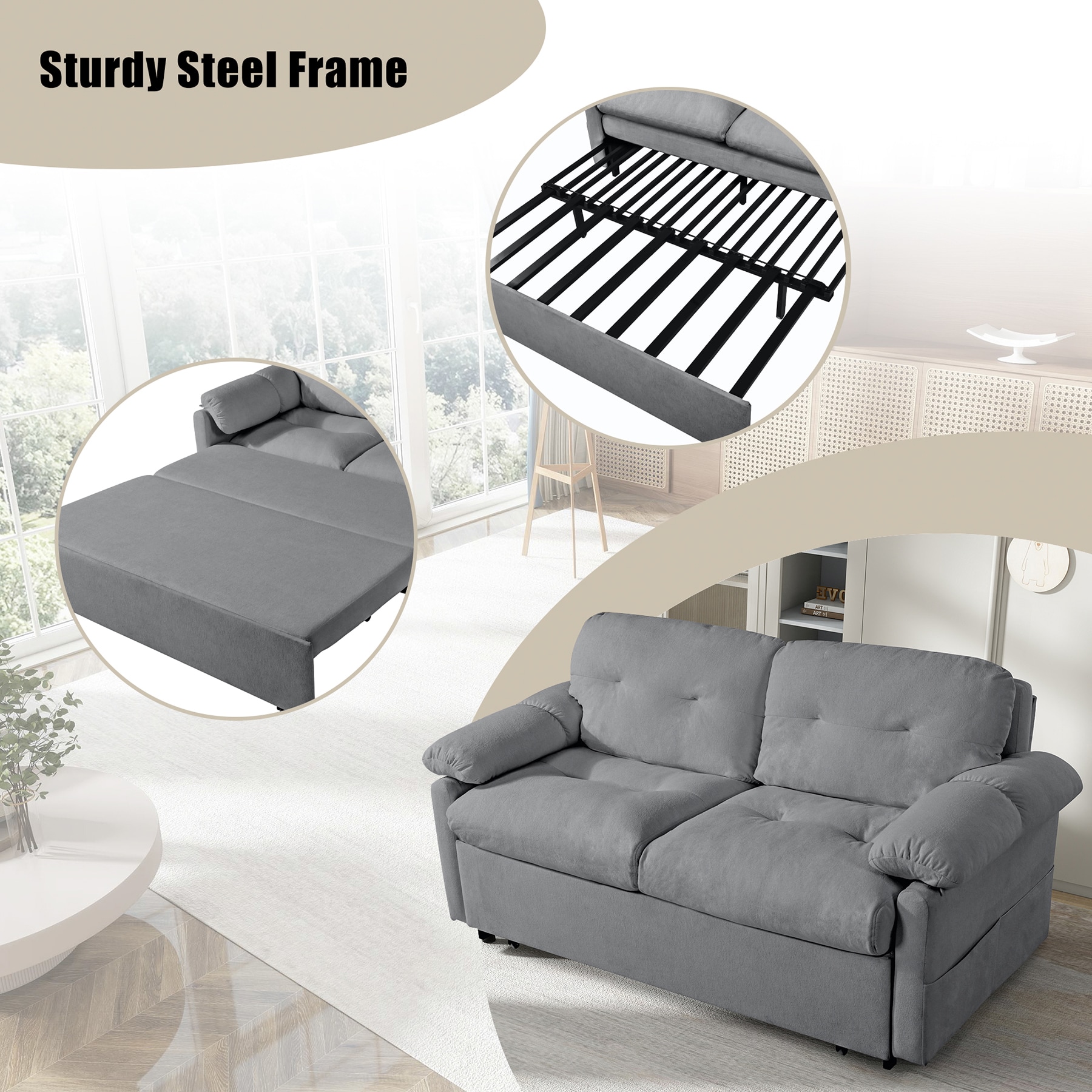 SINOFURN SYA010285GY Sofas-Loveseats - View #10