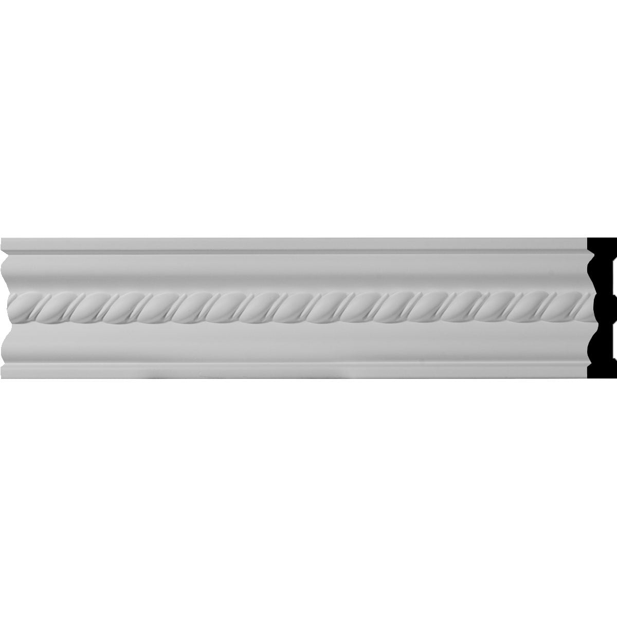 Ekena Millwork MLD04X00OS-CASE-2 Oslo Rope 3/4-in x 4-in x 7-ft 10-1/2-in Primed Urethane MLD04X00OS Chair Rail Moulding 2 -Pack
