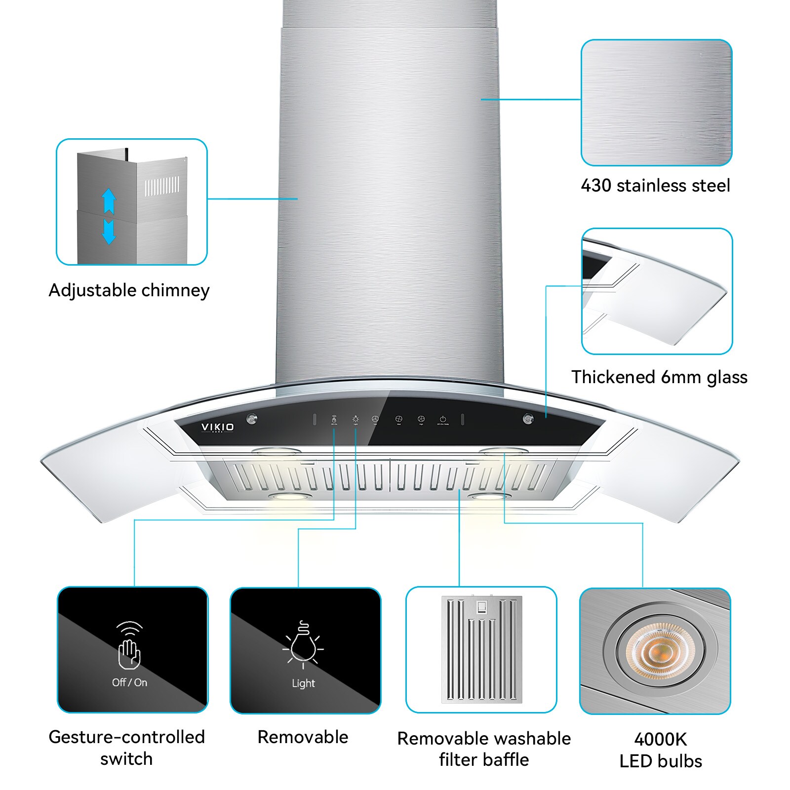 VIKIO IKIS01-36 Island-Range-Hoods - View #7