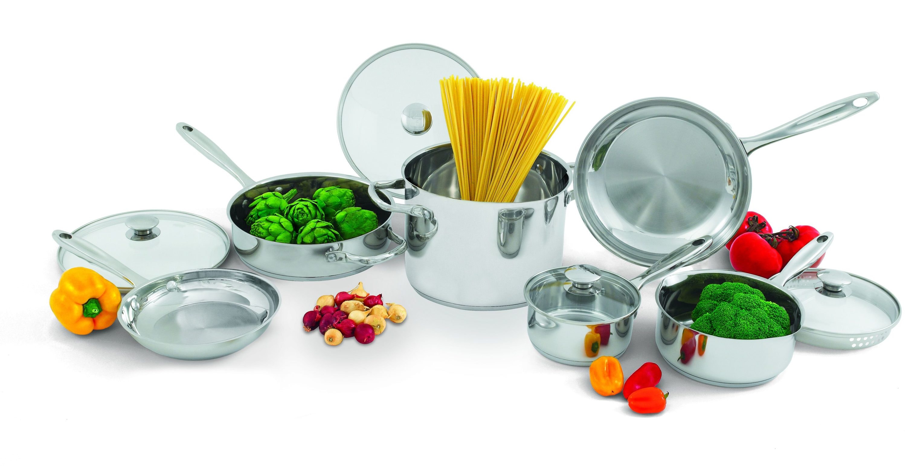 AS NEW Wolfgang Puck Stainless Steel Cookware Set - household
