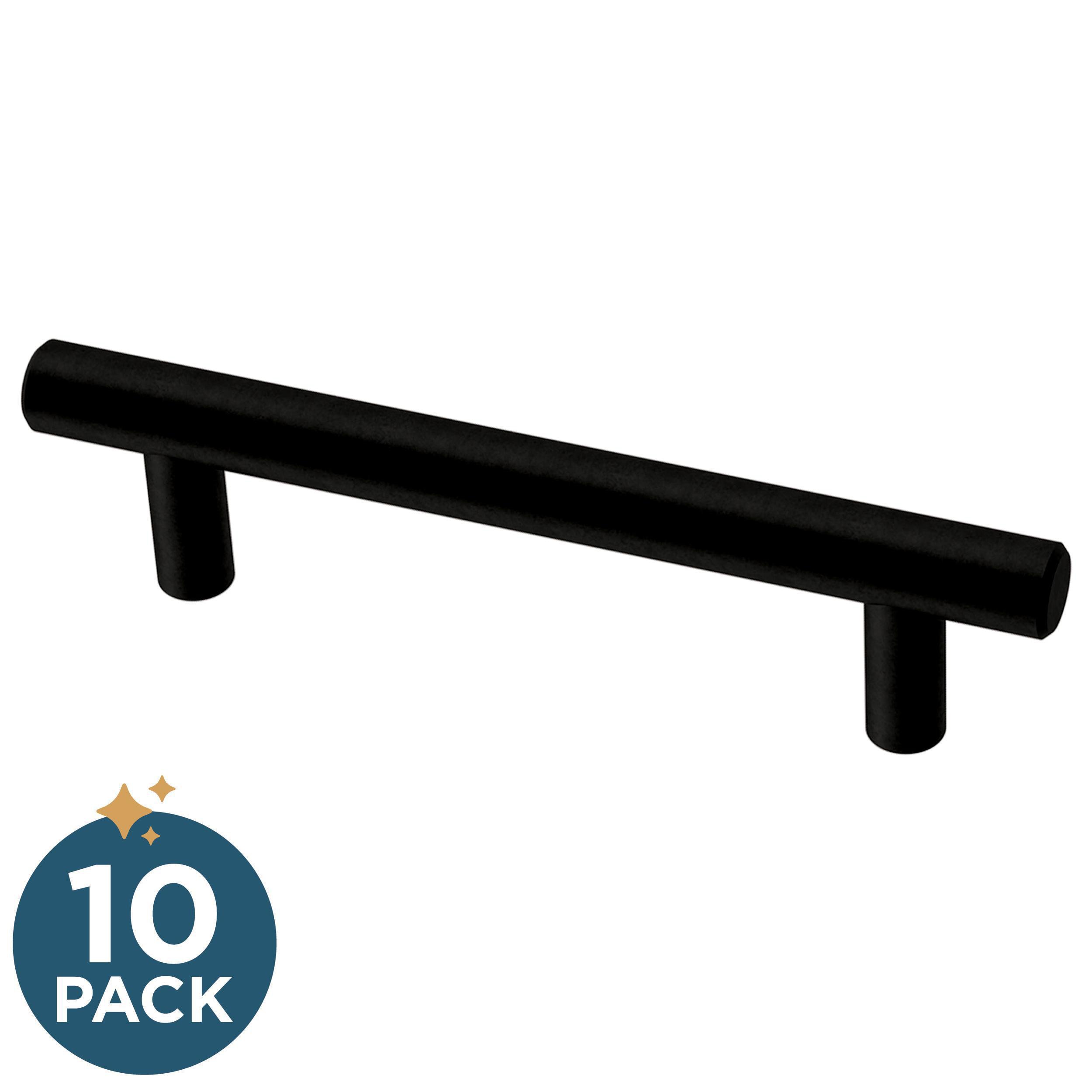 Franklin Brass P46641K-FB-B Simple Bar 3-3/4-in , 96mm Center to Center Matte Black Cylindrical Bar 10 -Pack