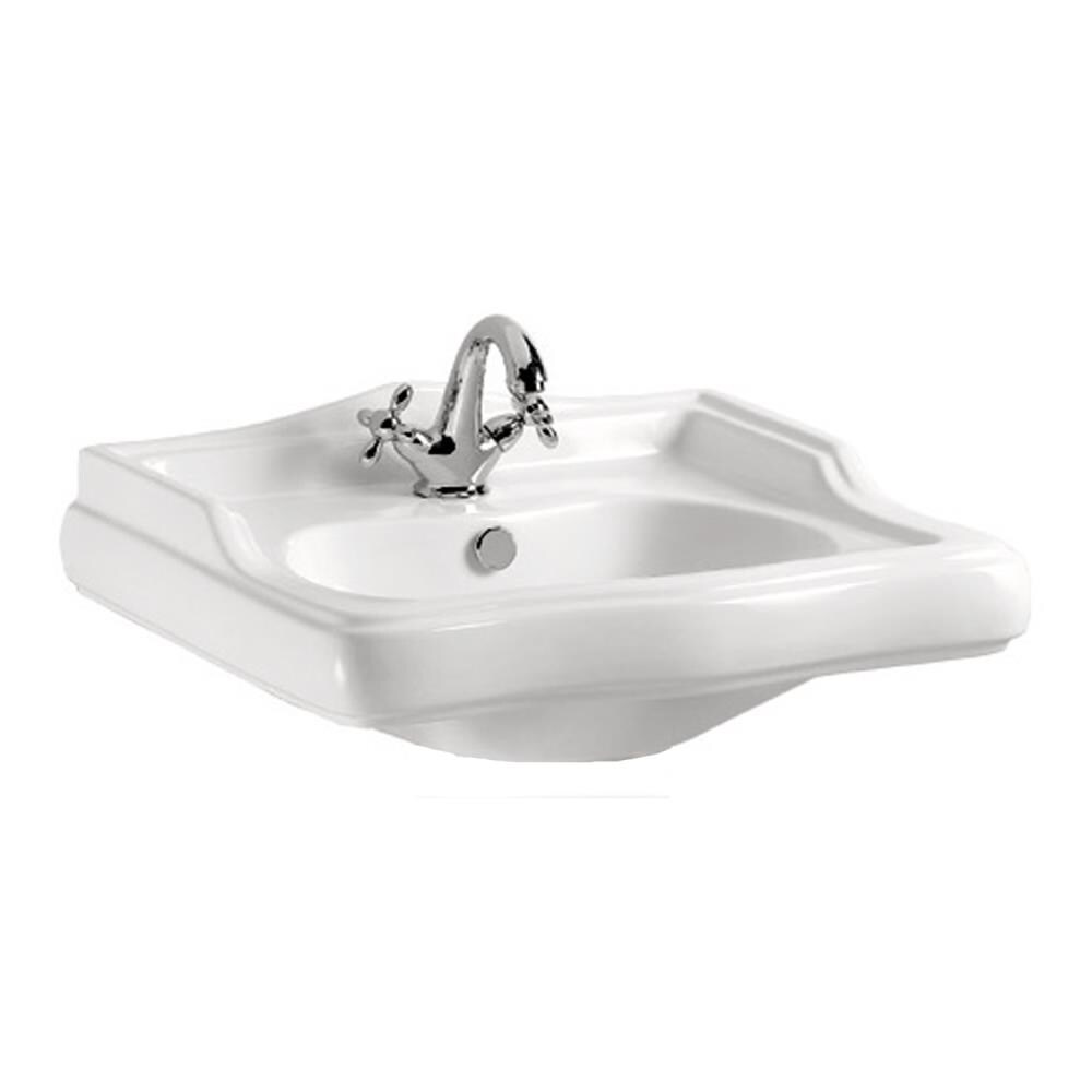 Barclay Riviera Wall Hung Basin White Wall Mount Oval Bathroom Sink With Overflow Drain 205 In X 2412 In In The Bathroom Sinks Department At Lowescom