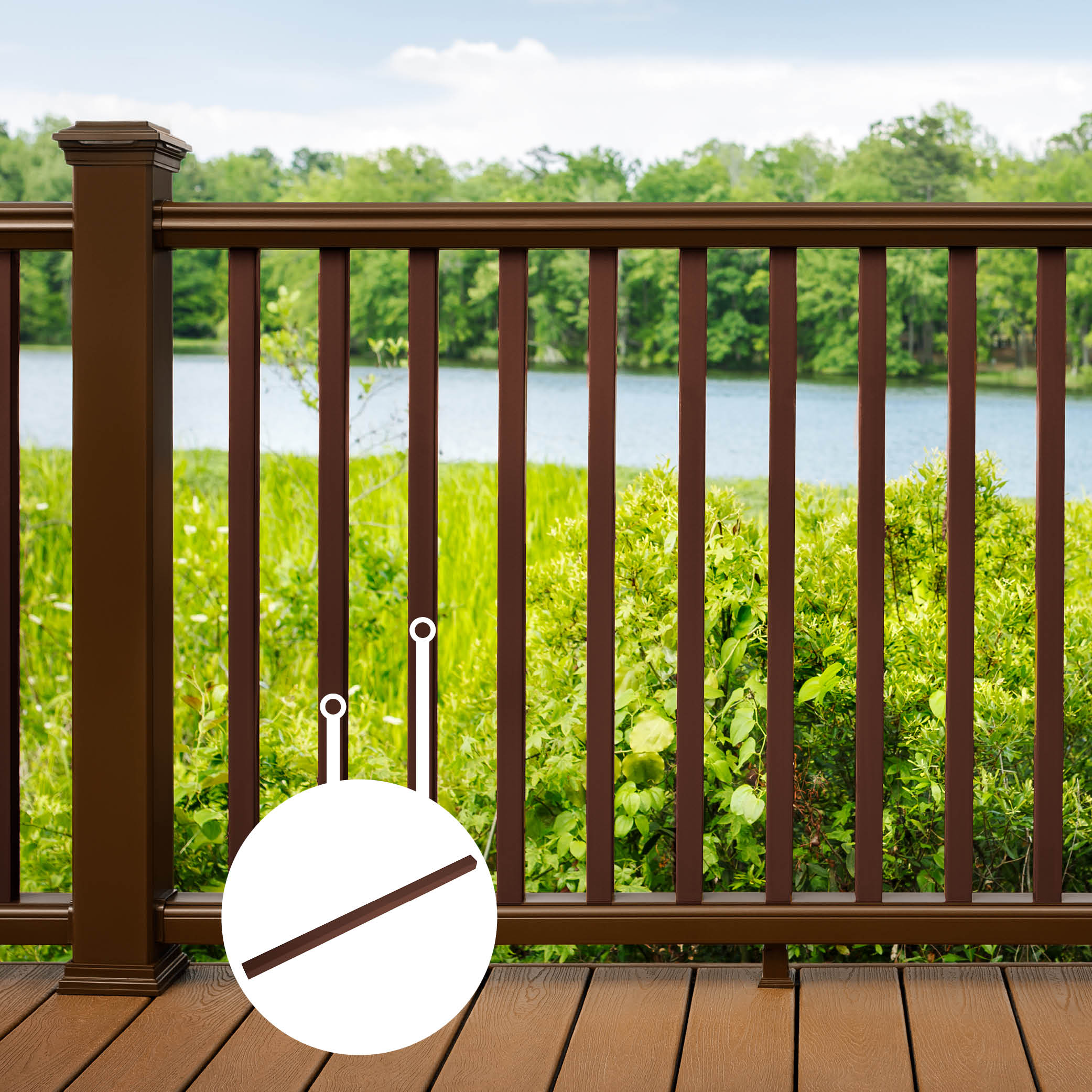 Trex 820364 2-in x 2-in x 36-in Transcend Railing Vintage Lantern Composite Square Deck baluster 16 -Pack