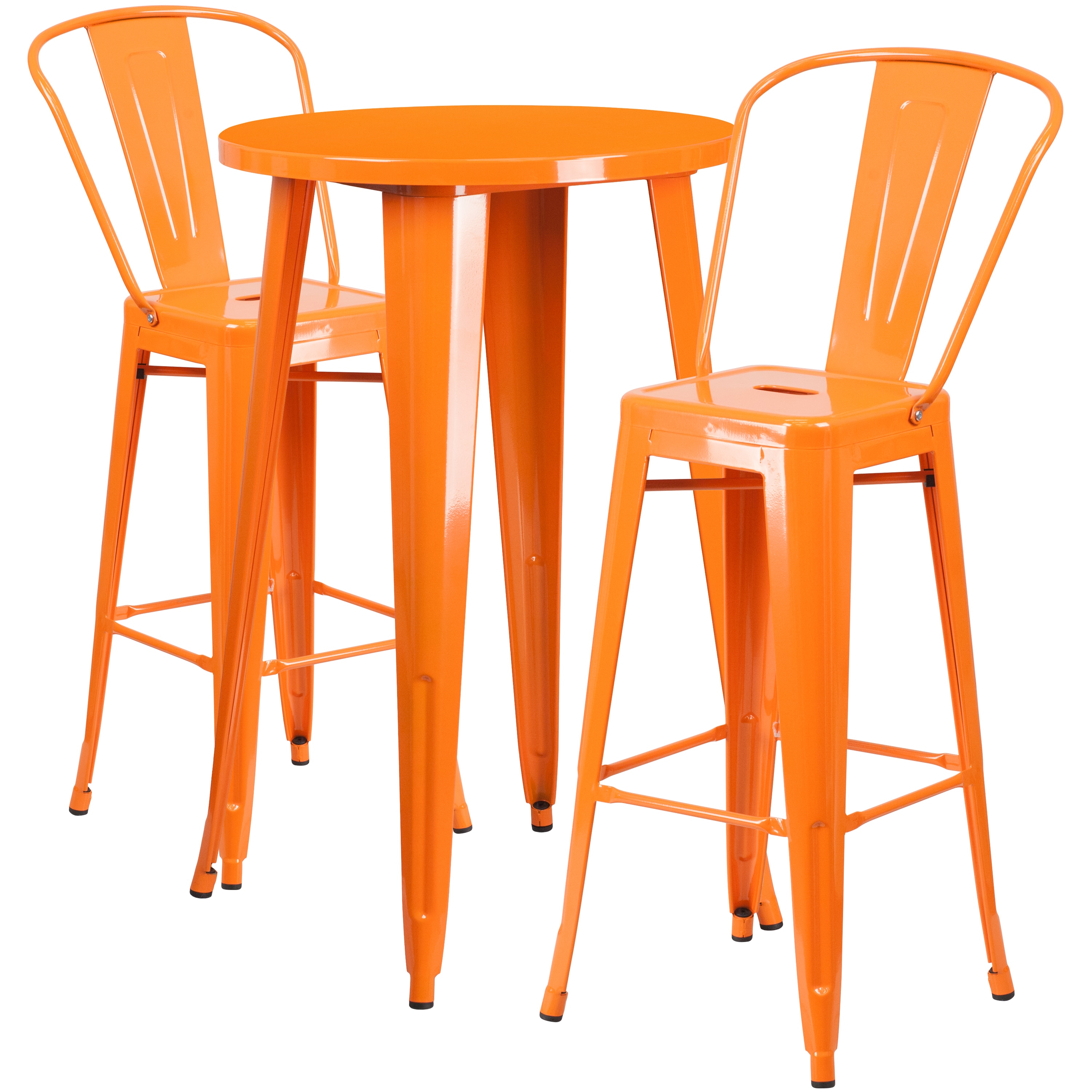 Flash Furniture 889142082101 Orange Contemporary/Modern Dining Room Set with Round Table ( Seats 2 )