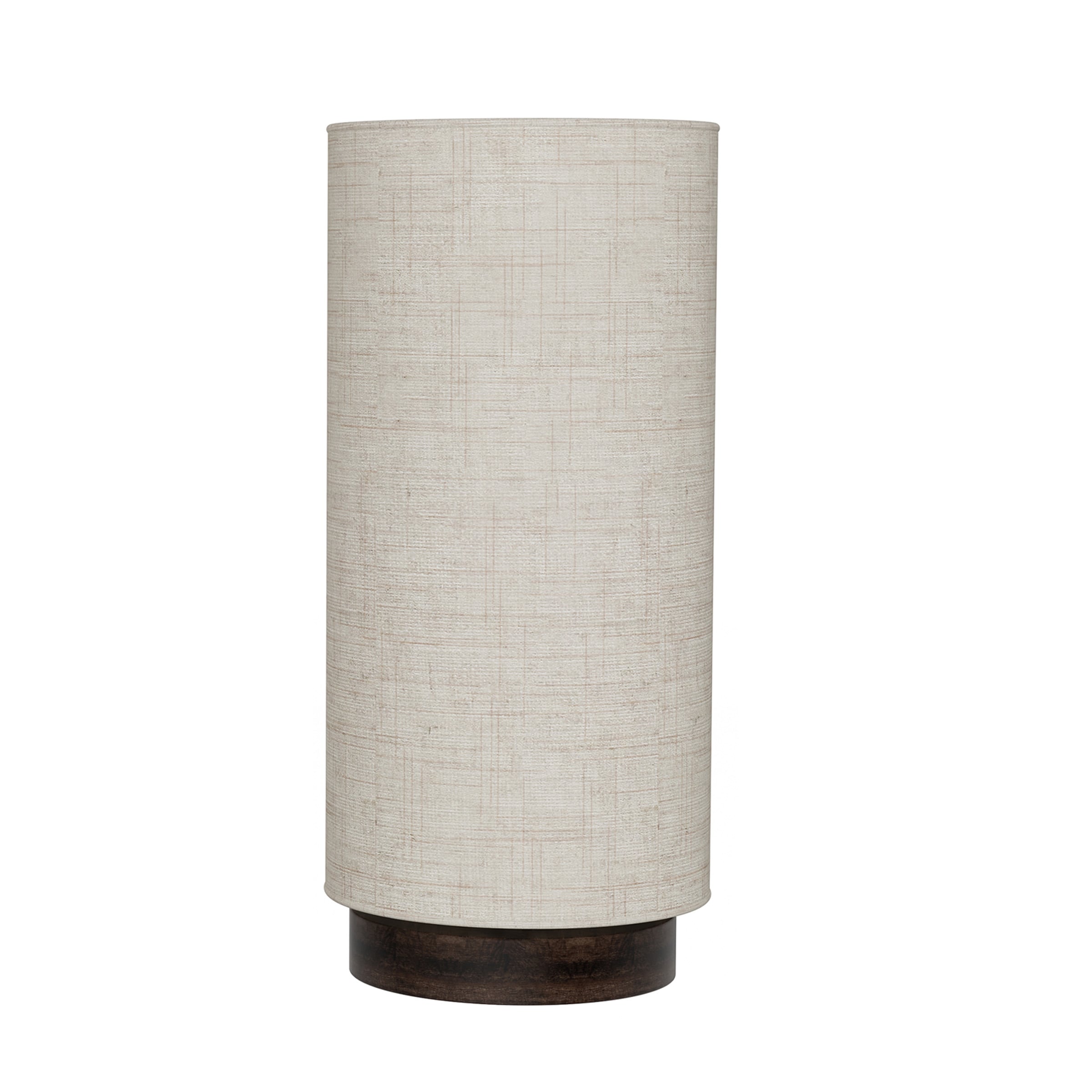 Adjustable White Cylinder Lamp with Wood Base and LED Bulb