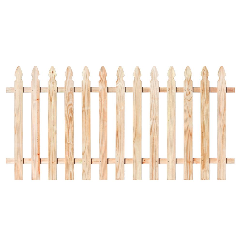  59292 3.5-ft x 8-ft White Cedar French Gothic Spaced Picket Fence Panel