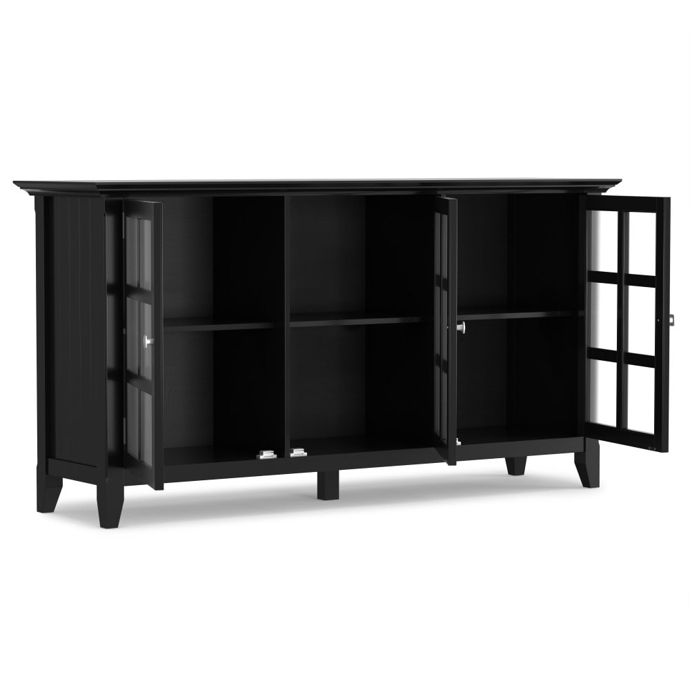 Acadian Black Solid Wood Storage Cabinet with Adjustable Shelves