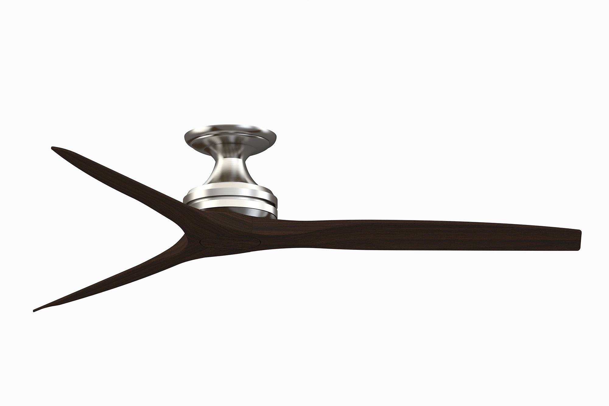 Fanimation FP6721BBN-60DWA-F Spitfire 60-in Outdoor Flush Mount Brushed Nickel with Dark Walnut Blades Propeller Ceiling Fan Light Kit Compatible - Remote Included ( 3 -Blade )