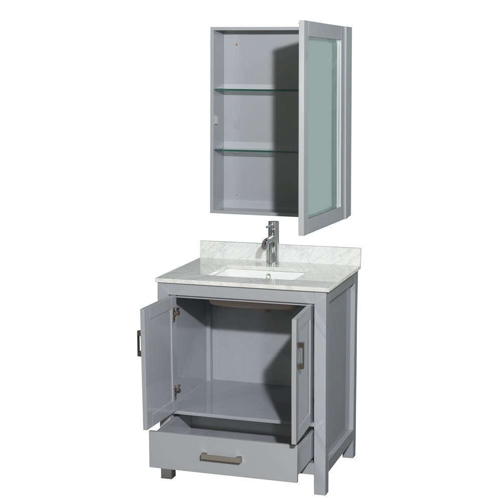Wyndham Collection WCS141430SGYCMUNSMED Bath-Vanity-Combo - View #2