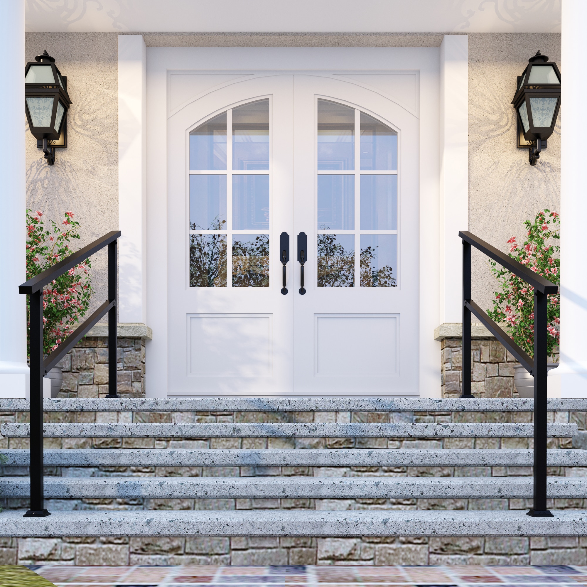 MIDHAM KF170370-03 3.3-Inches x 68.5-Inches Black Finished Aluminum Handrail