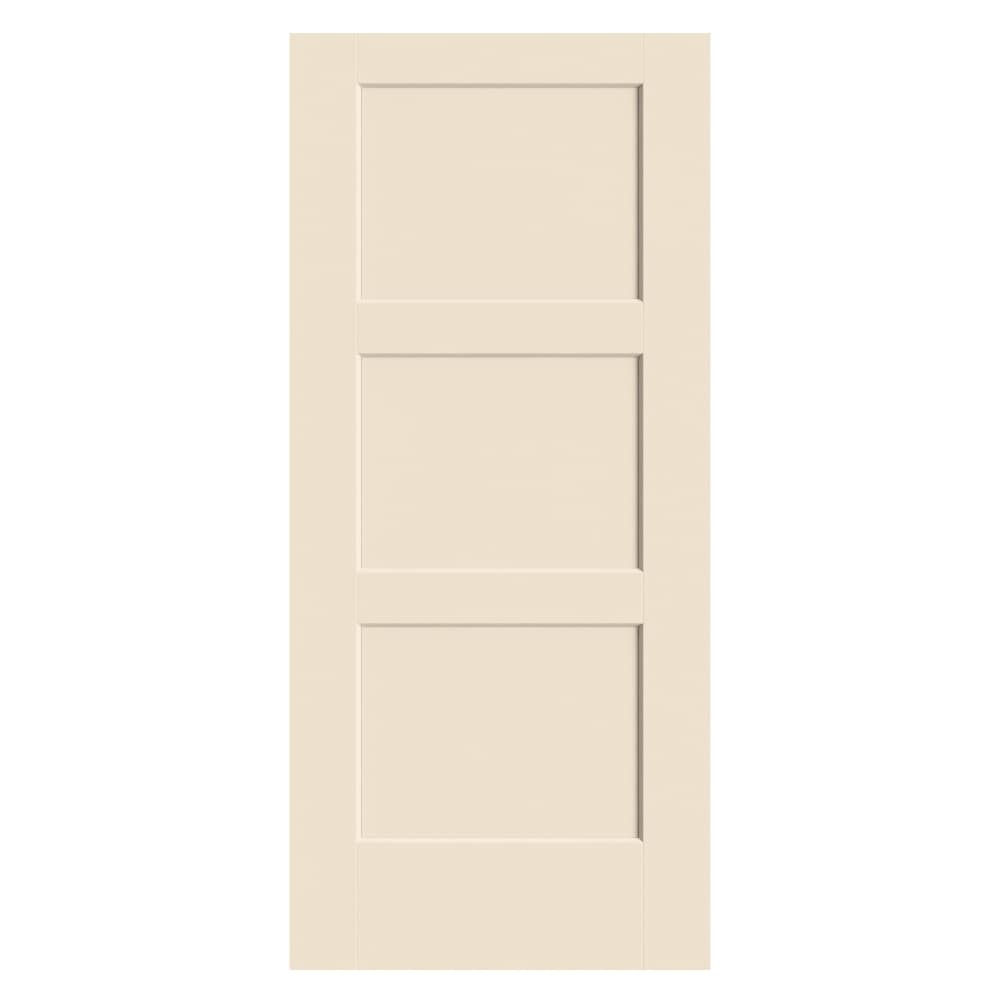 Masonite Calden 36-in x 80-in Cream and Sugar 3-panel Smooth Hollow ...