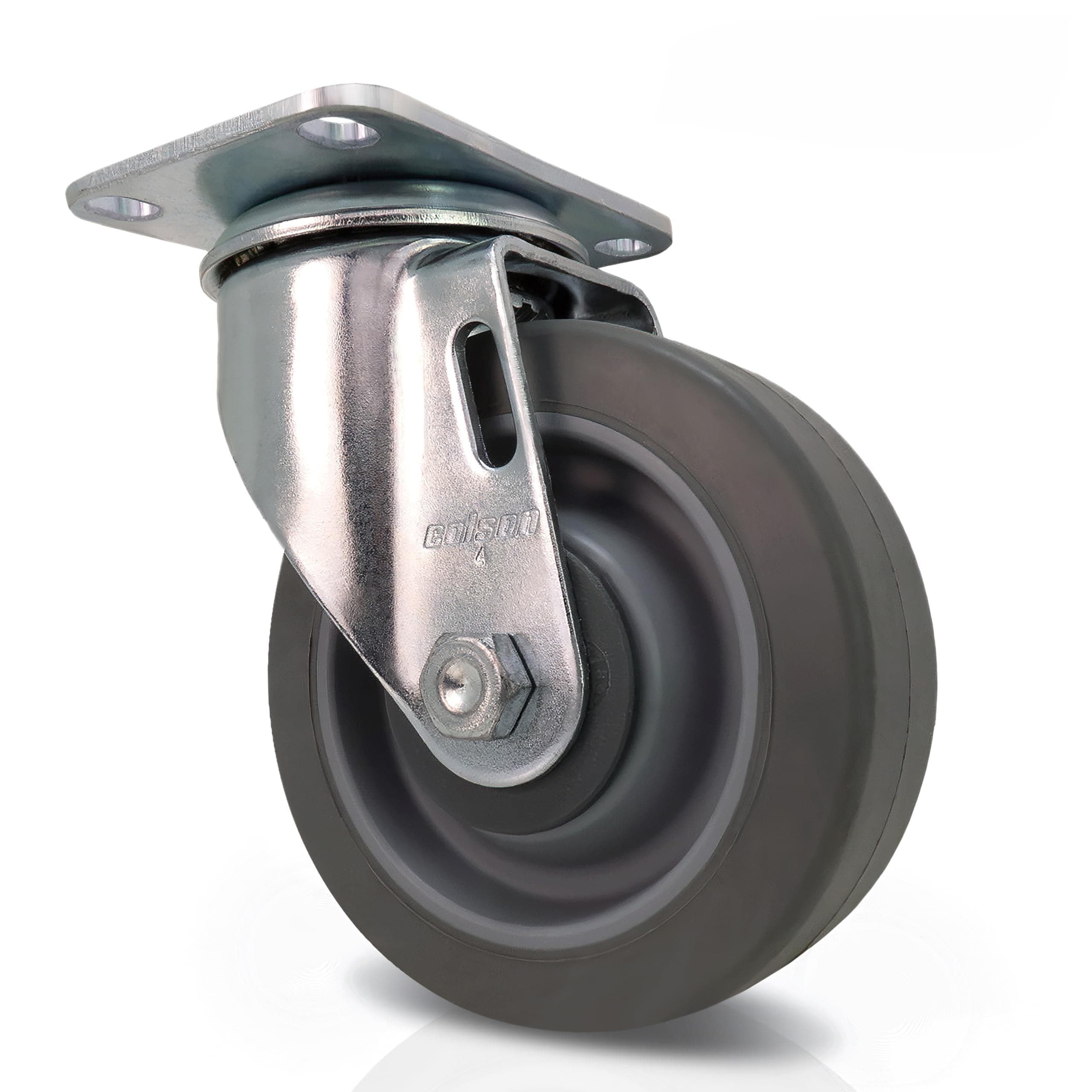 Colson  4 in. Gray Thermoplastic Rubber and Steel Swivel Caster 300 lb. Load Capacity Made in the USA