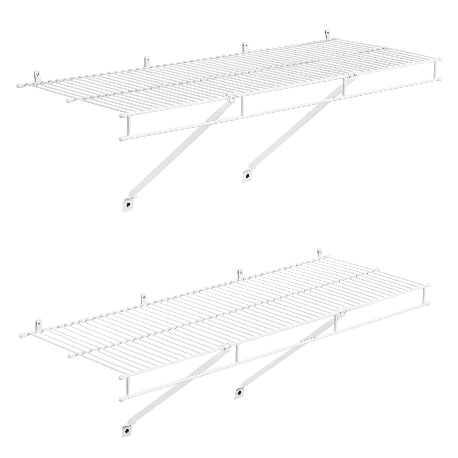 GIVIMO Wire Shelf Kit 3-ft Set of 2 Wall Mounted Wire Shelves Heavy Duty Carbon Steel Floating Storage Shelves with Dip Coating for Closet Bedroom Office and Pantry