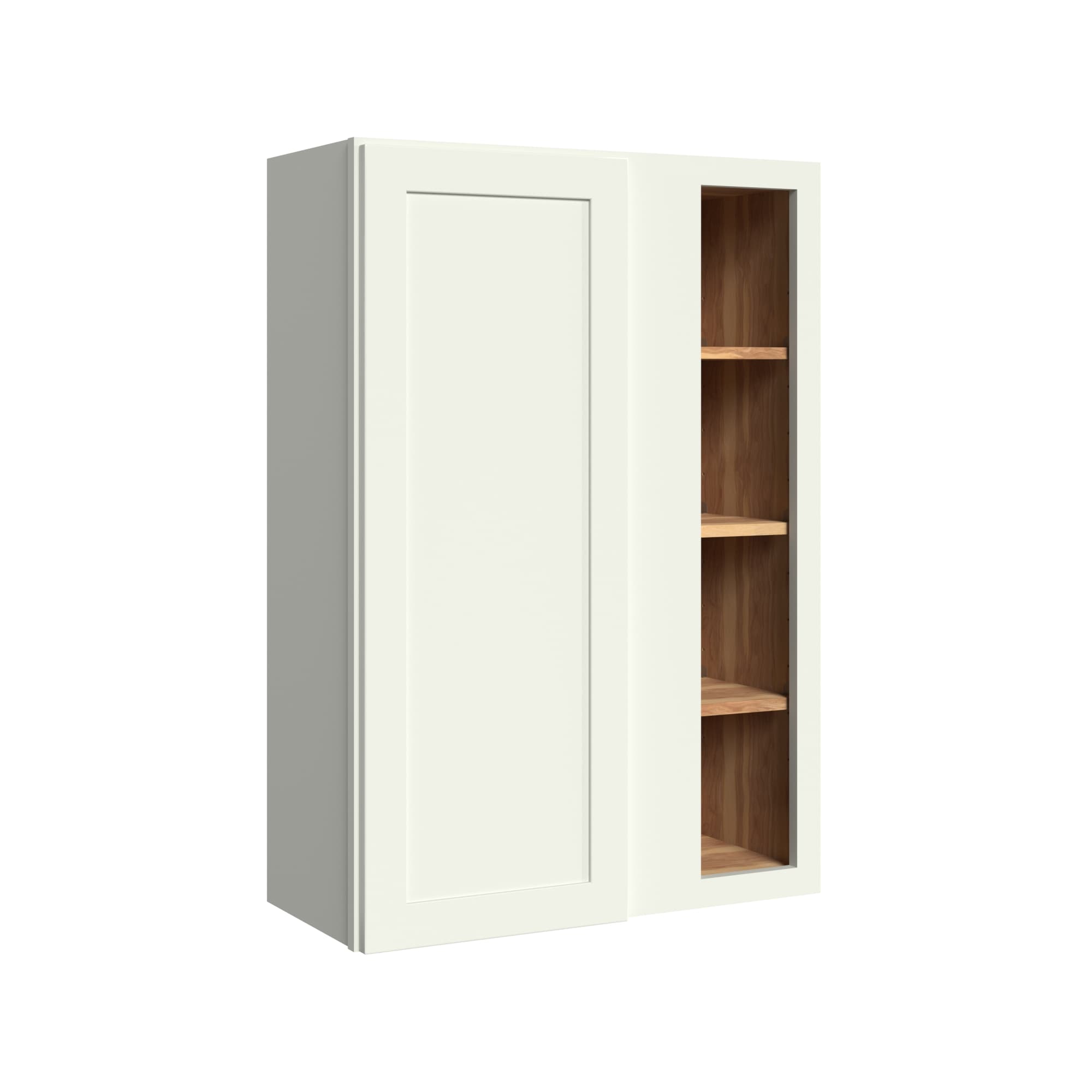 KraftMaid Momentum WBC3039RG71 Deveron 30-in W x 39-in H x 12-in D Dove White Blind Corner wall Fully assembled Plywood Cabinet (Recessed Panel Shaker)