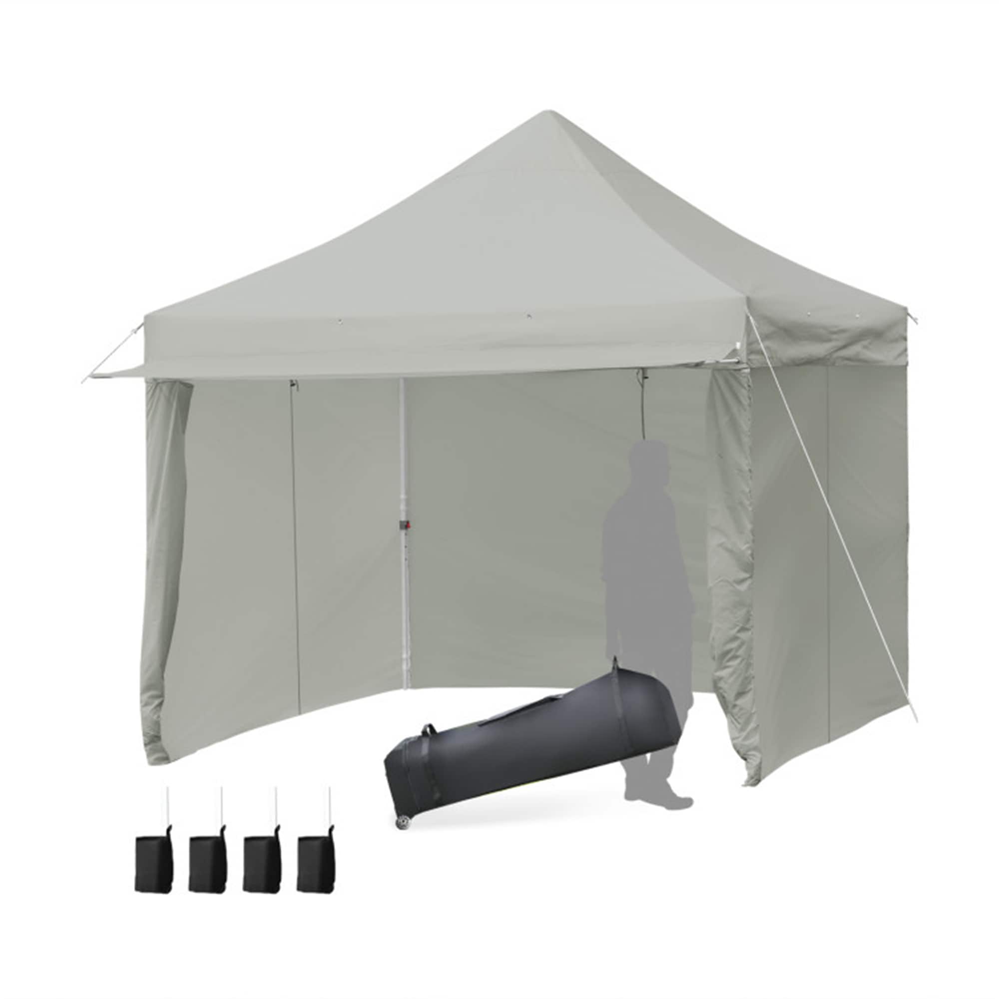 BABOOM BOM-11460DK-CO 10-ft x 10-ft Square Gray Pop-up canopy