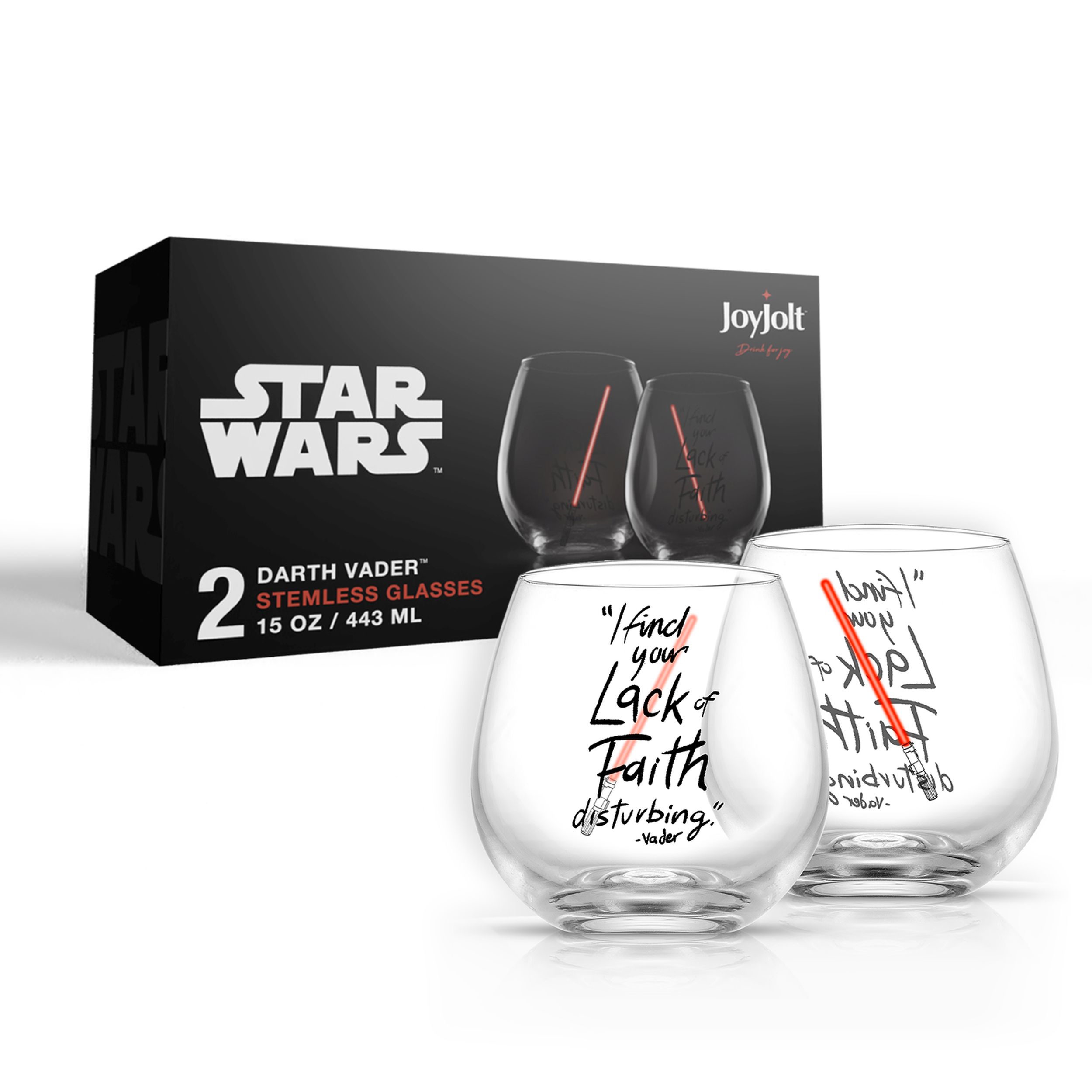 JoyJolt Star Wars 15-fl oz Glass Clear/Red Goblet Set of: 2 in the  Drinkware department at