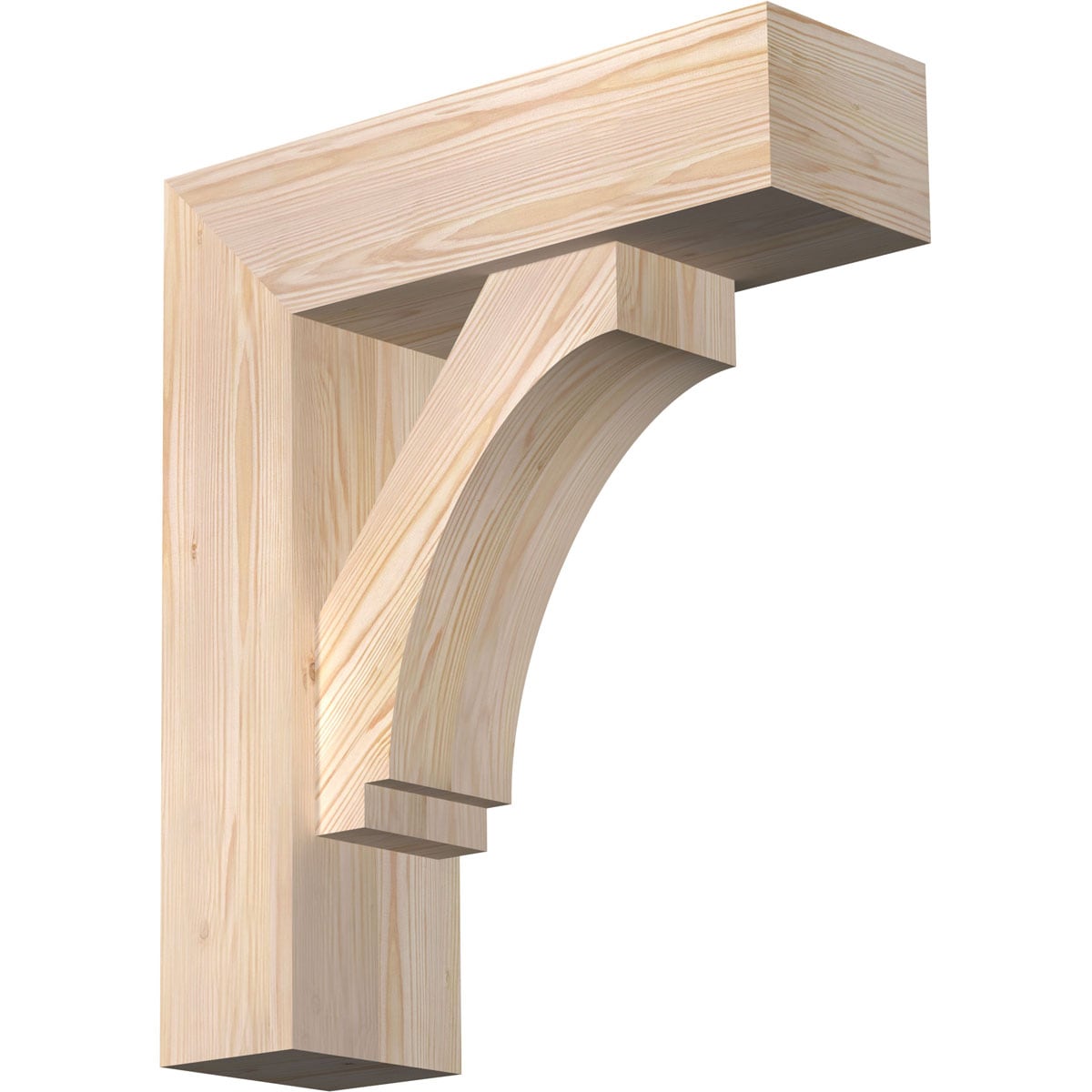 Ekena Millwork 1462975 Imperial block smooth bracket with offset brace 7-1/2-in x 24-in x 28-in Douglas fir Brown Wood Standard bracket