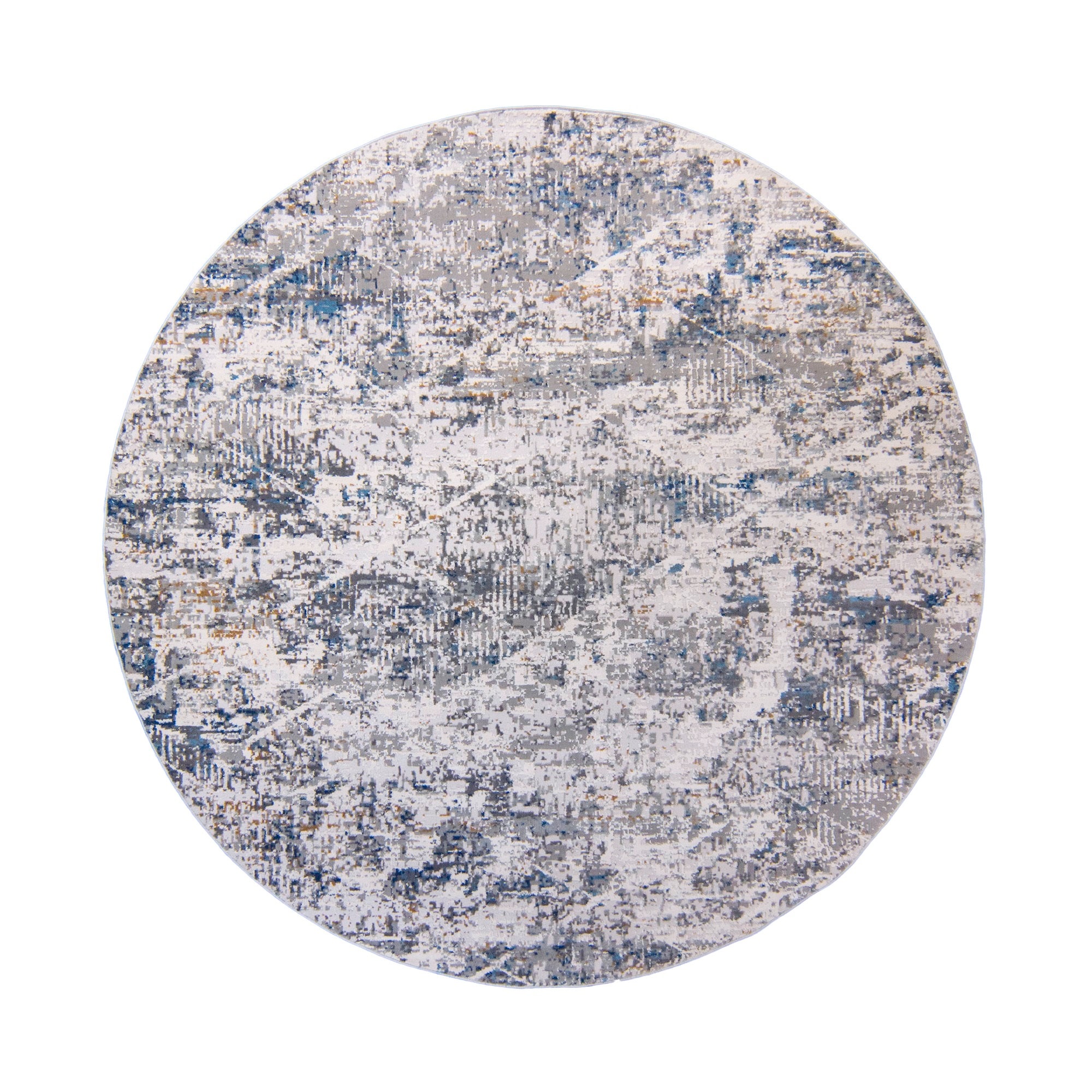 GERTMENIAN Brio 8 x 8 Gray Round Indoor Abstract Area Rug in the