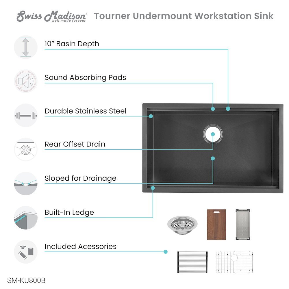Swiss Madison SM-5-KU800B Kitchen-Sinks - View #2