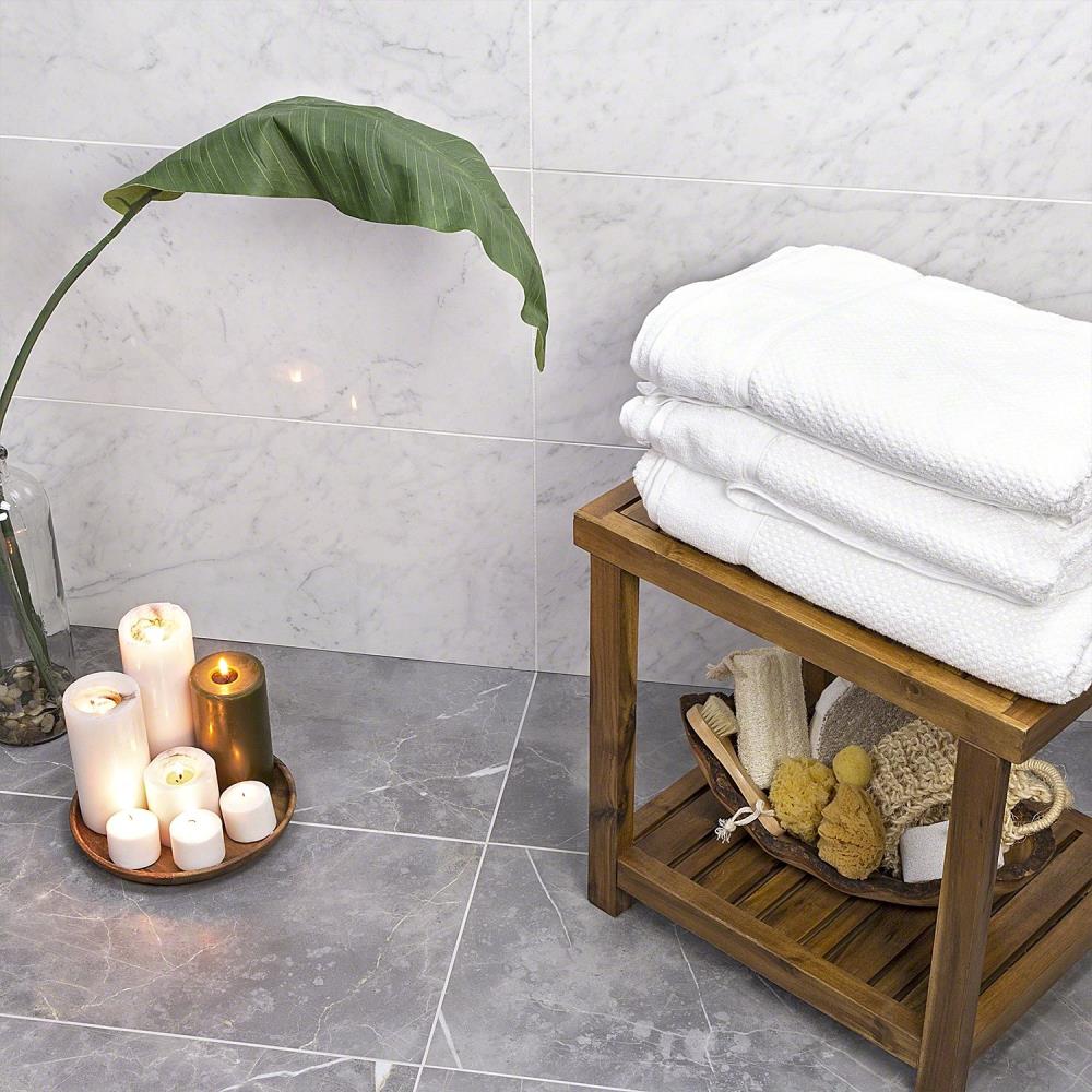 Grace 12" x 24" Matte Gray Porcelain Marble Look Tile