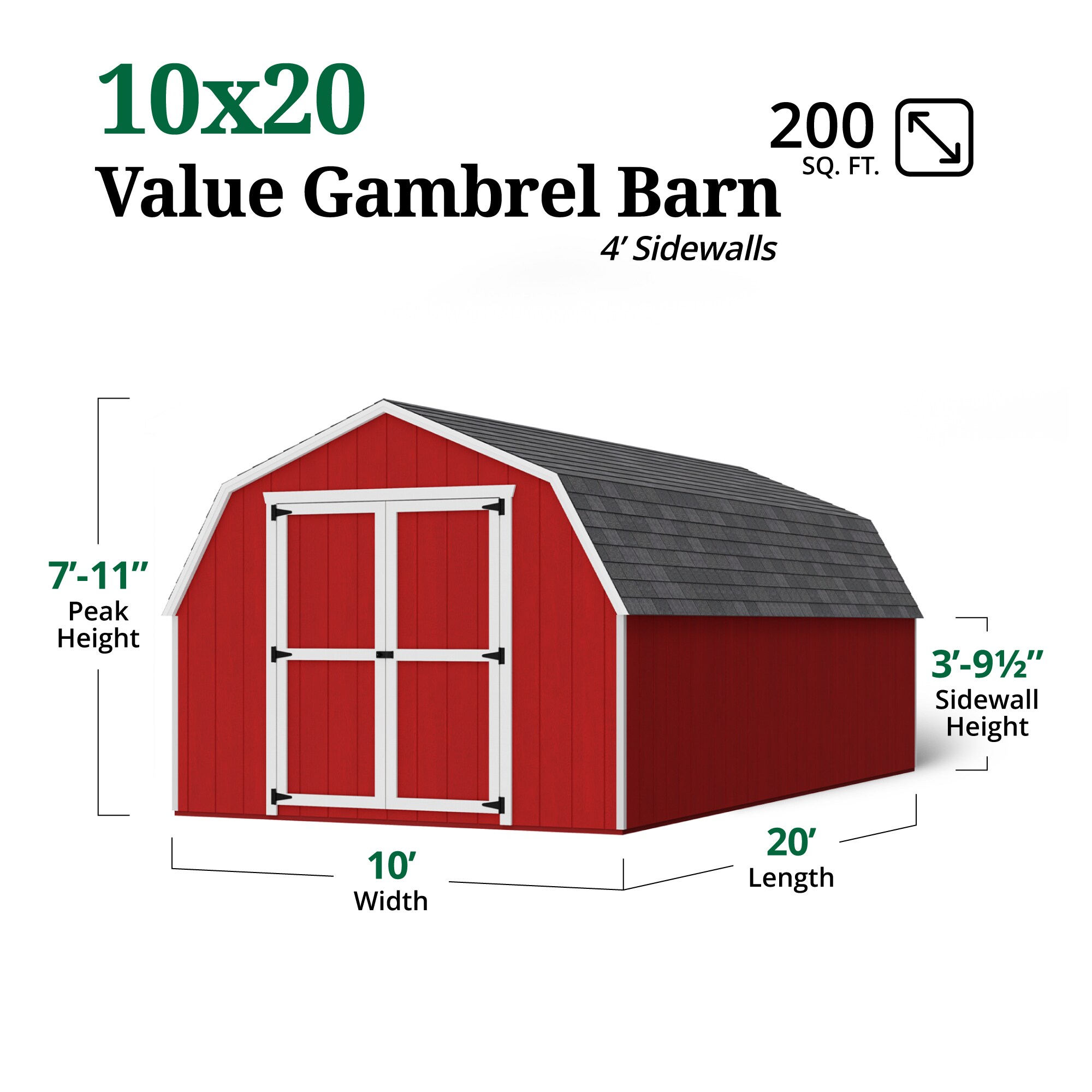 Little Cottage Co 10X20 VGB-4-PC-FK Wood-Storage-Buildings - View #3