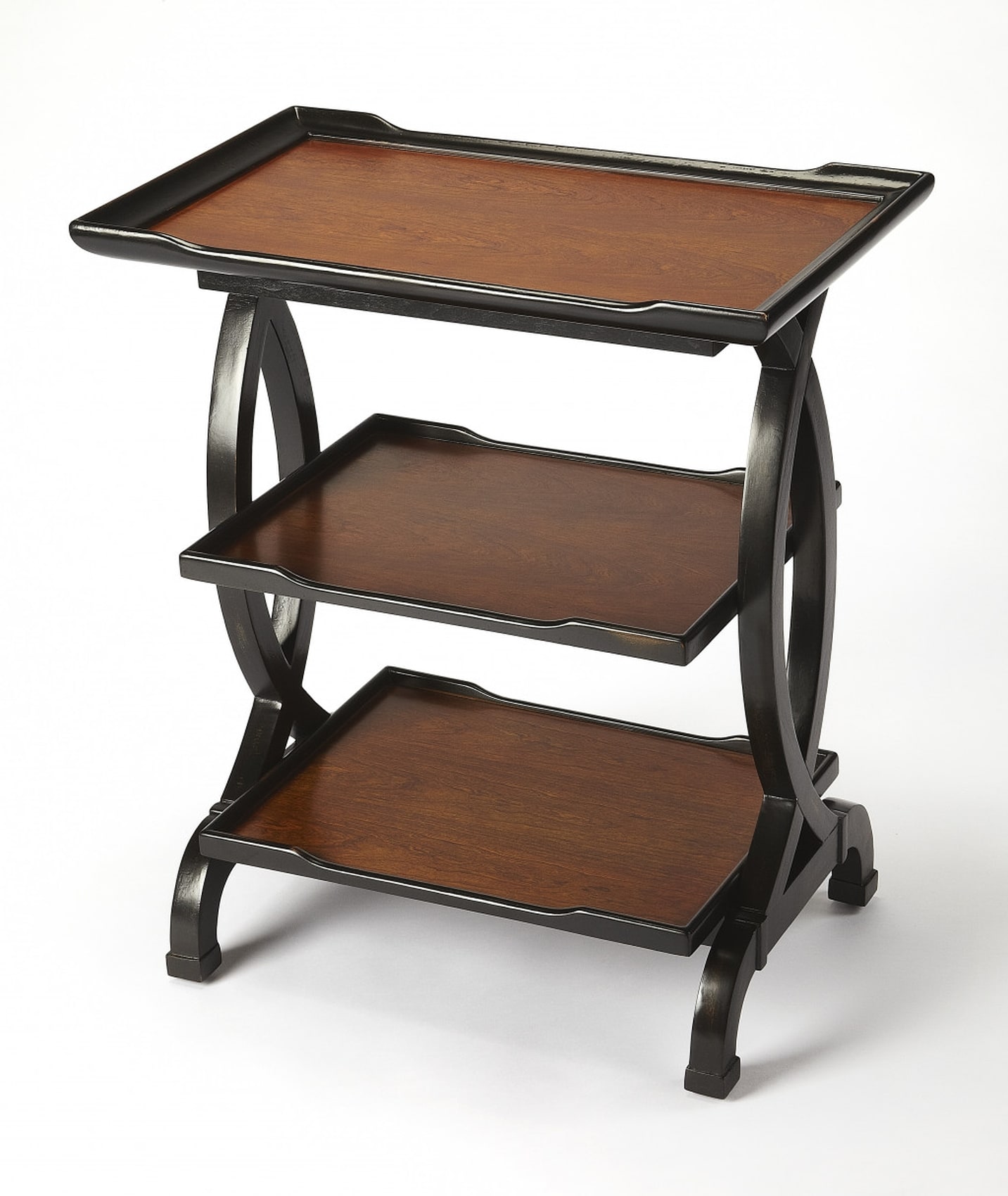 HomeRoots 4000488887 26-in W x 29.25-in H Cherry,Dark Brown Wood veneer Rectangular Modern End Table with Storage Assembly Required