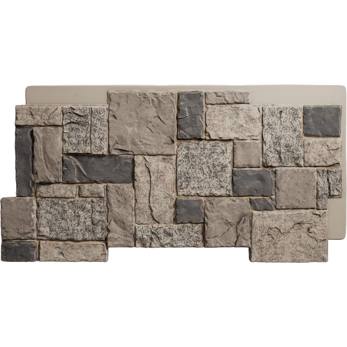 Ekena Millwork PNU24X48CRSR 49-in x 24.5-in Castle Rock Stacked Stone 8 Square feet Smokey Ridge Faux stone veneer