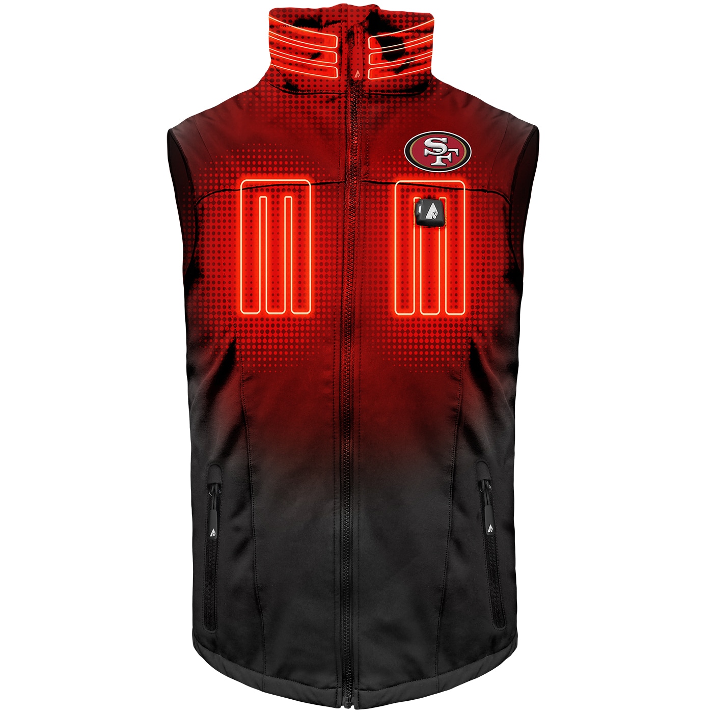 ActionHeat AHSF5SV-MBS  San Fransisco 49ers 5V Softshell Battery Heated Vest - Men's - Black - S