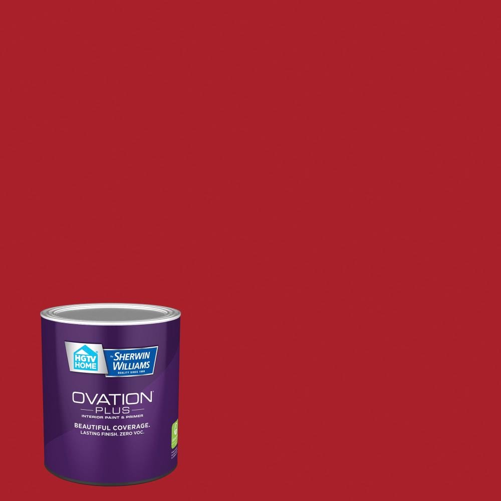 HGTV HOME by Sherwin-Williams 1009-2-2557206 Ovation Plus Satin Classic Red 1009-2 Latex Interior Paint Paint + Primer ( 1-quart )