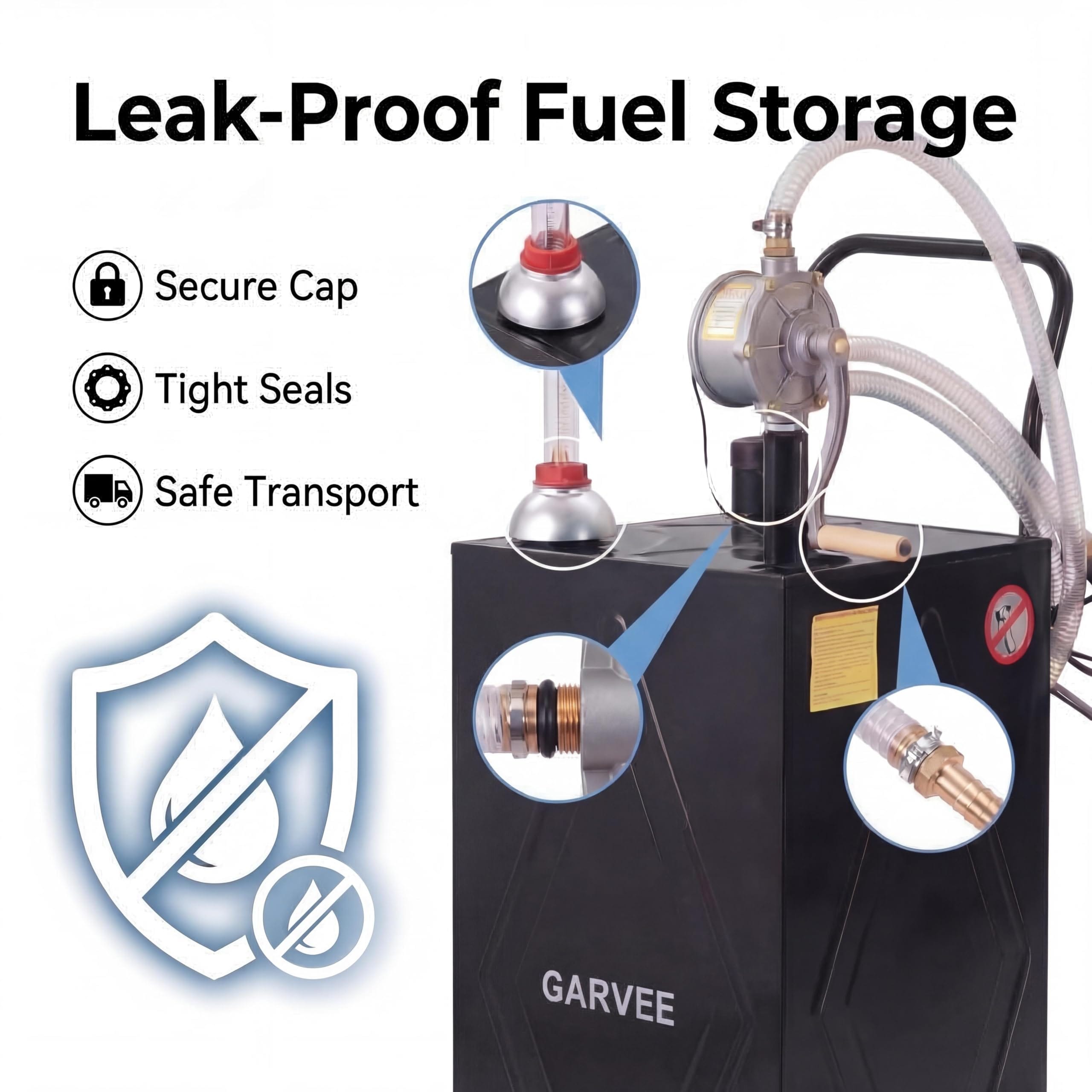 IdealHouse - 30 Gallon Portable Fuel Caddy Heavy Duty Steel Gasoline and Fuel Transfer Tank Manua...