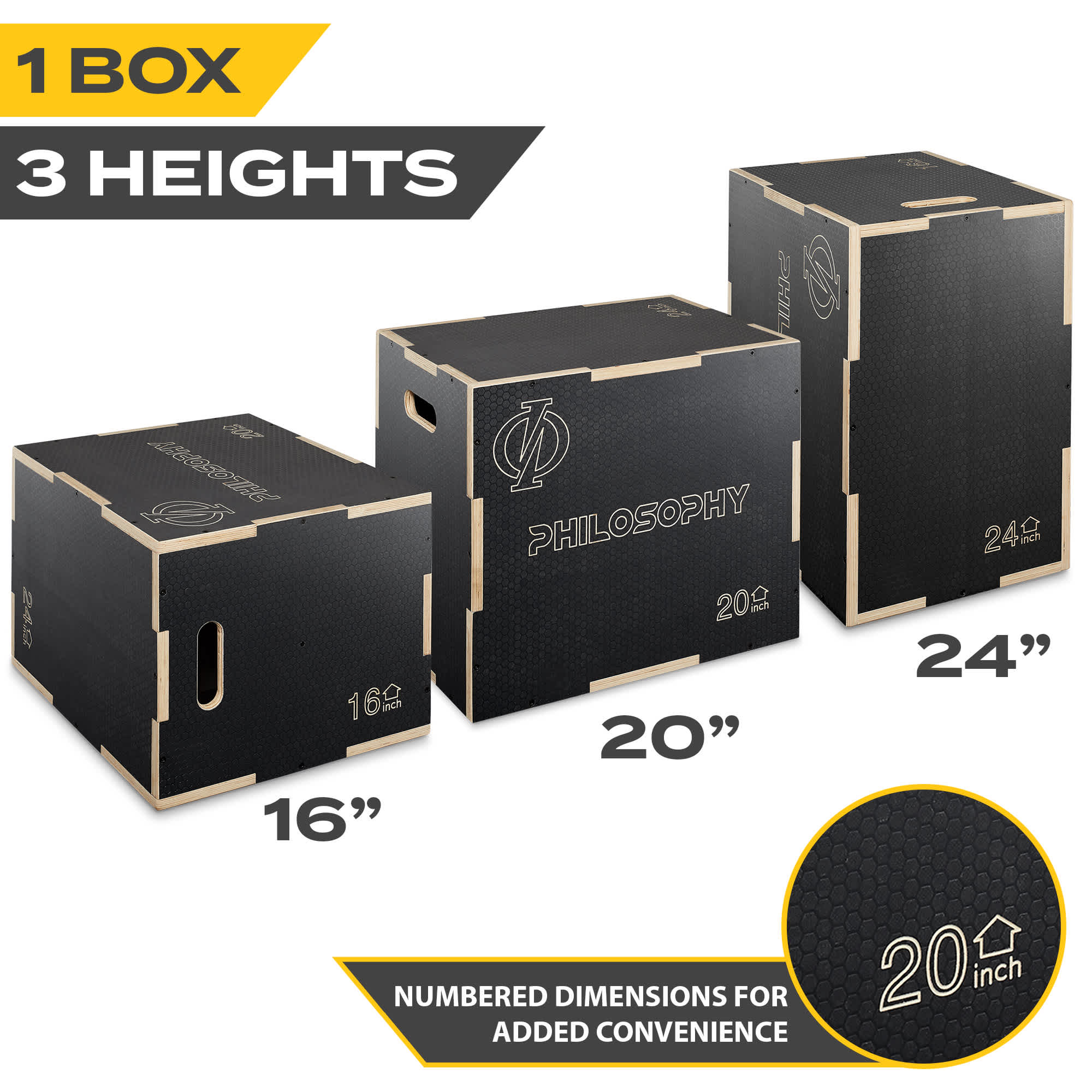 Philosophy Gym FIT-PLYO-2406S-BLK Plyo-Boxes-Platforms - View #2