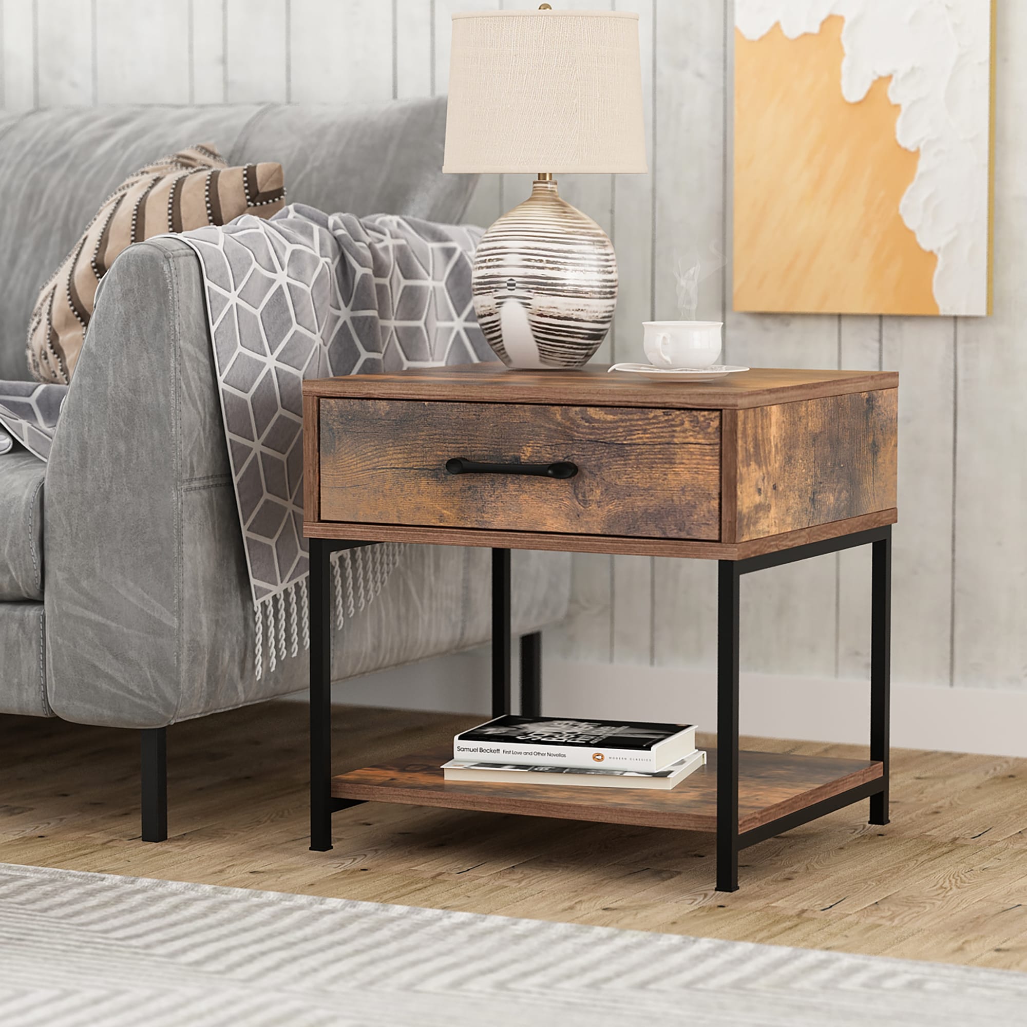 FUFU&GAGA LJY-KF200148-03 Brown Nightstand