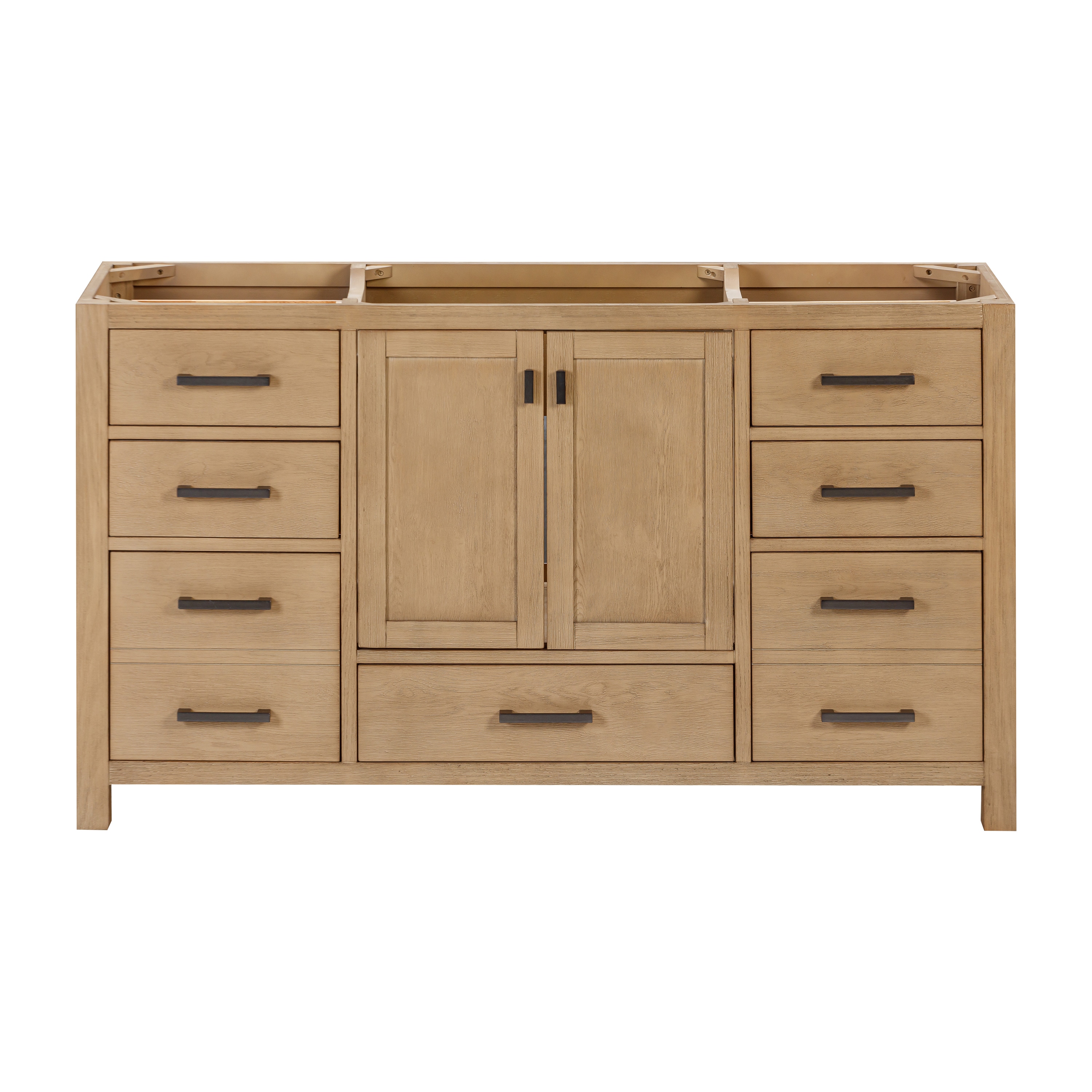 Avanity MODERO-V60-OA-A Modero 60-in Brushed Oak Bathroom Vanity Base Cabinet without Top