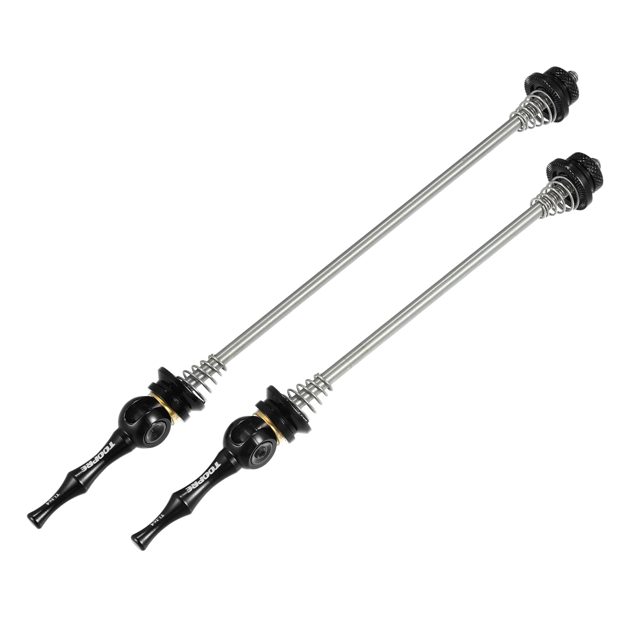 Unique Bargains 1 Pair Bike Bicycle Quick Release Axles Skewers Lever Front Rear Bike Axle Wheel Hub 140mm 180mm Black for MTB Moutain Road Bike Titanium Alloy