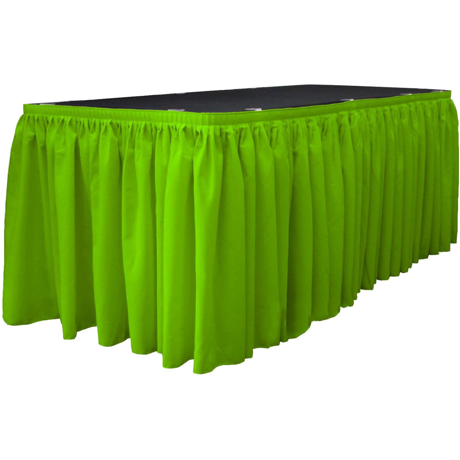 Slickblue Indoor Outdoor Event Setup Polyester Poplin Table Skirt with Hook and Loop Clips for Banquet Tables Multiple Size and Color Options