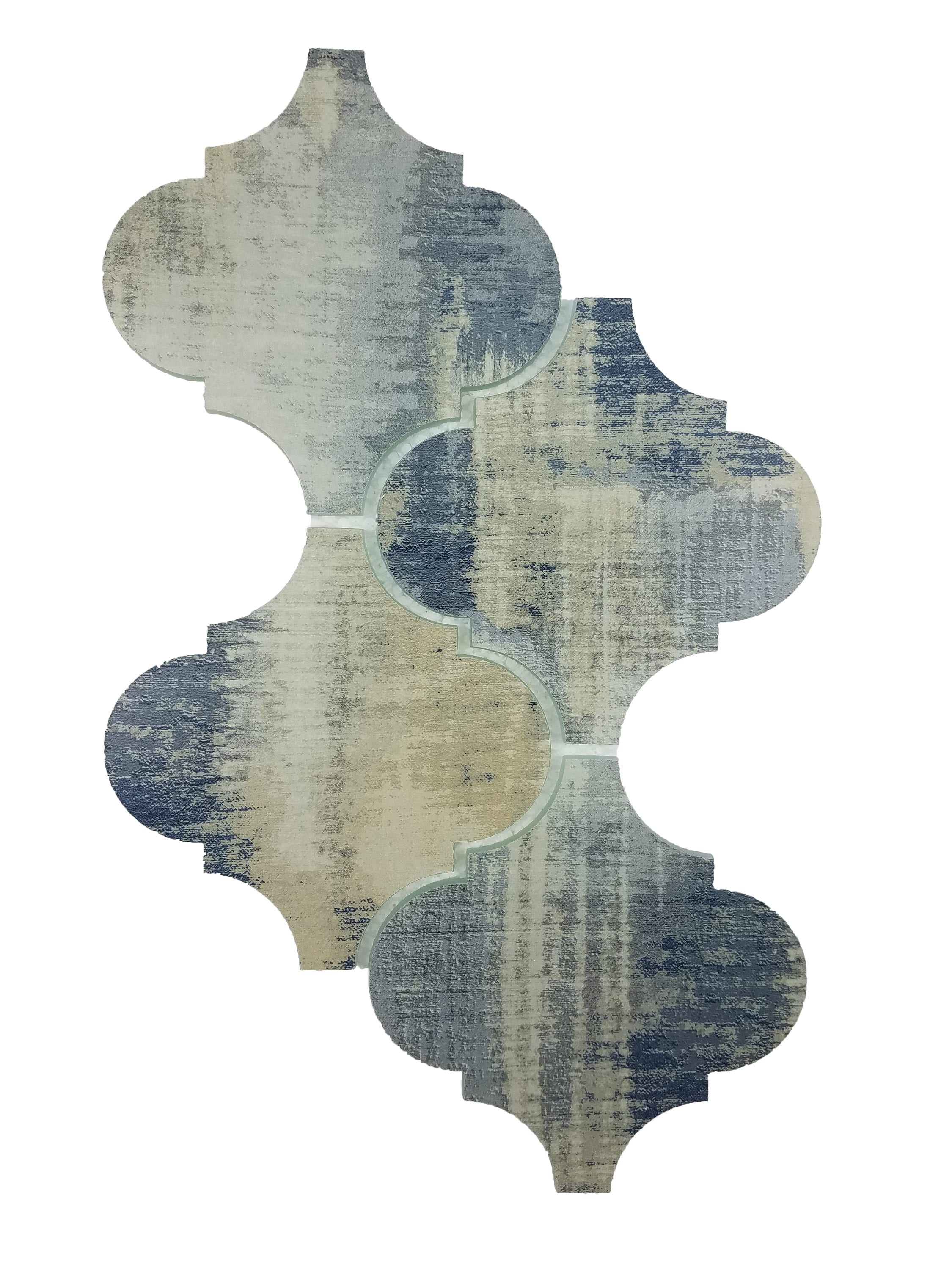 Abolos LWSWTJBLT-CB Nature Cement Blue 12-in x 12-in Matte Glass Lantern Wood Look Wall Tile (5-sq. ft/ Carton)