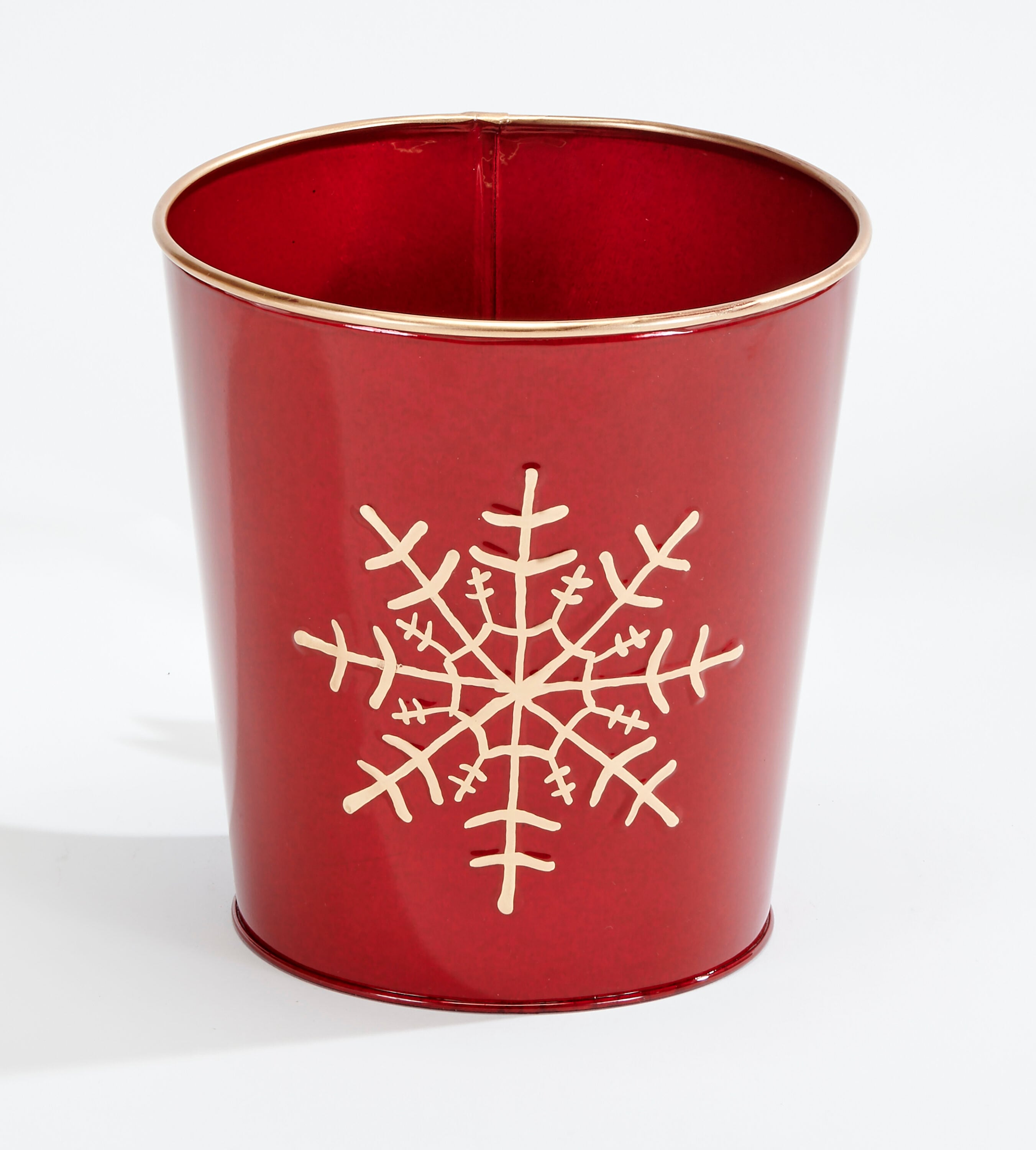 Worth Imports 2861A 2 -Pack Round 7.0-in W Small Red Metal Indoor/Outdoor Planter with Drainage Holes