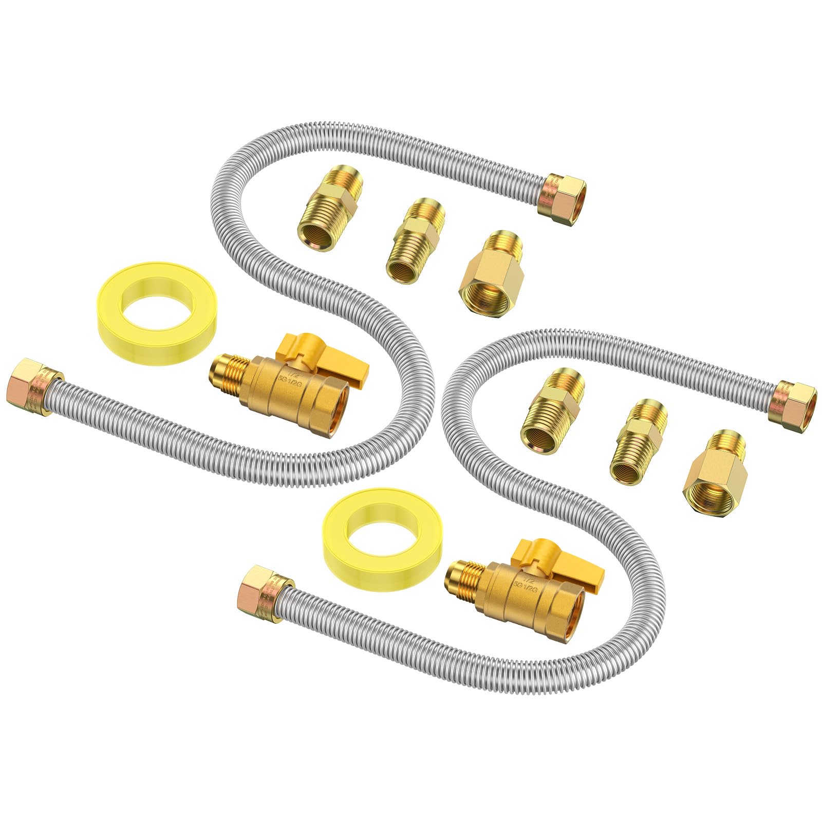 LILILIAN FMY One Stop Gas Appliance Hook Up Kit 24 Inch Flexible ...