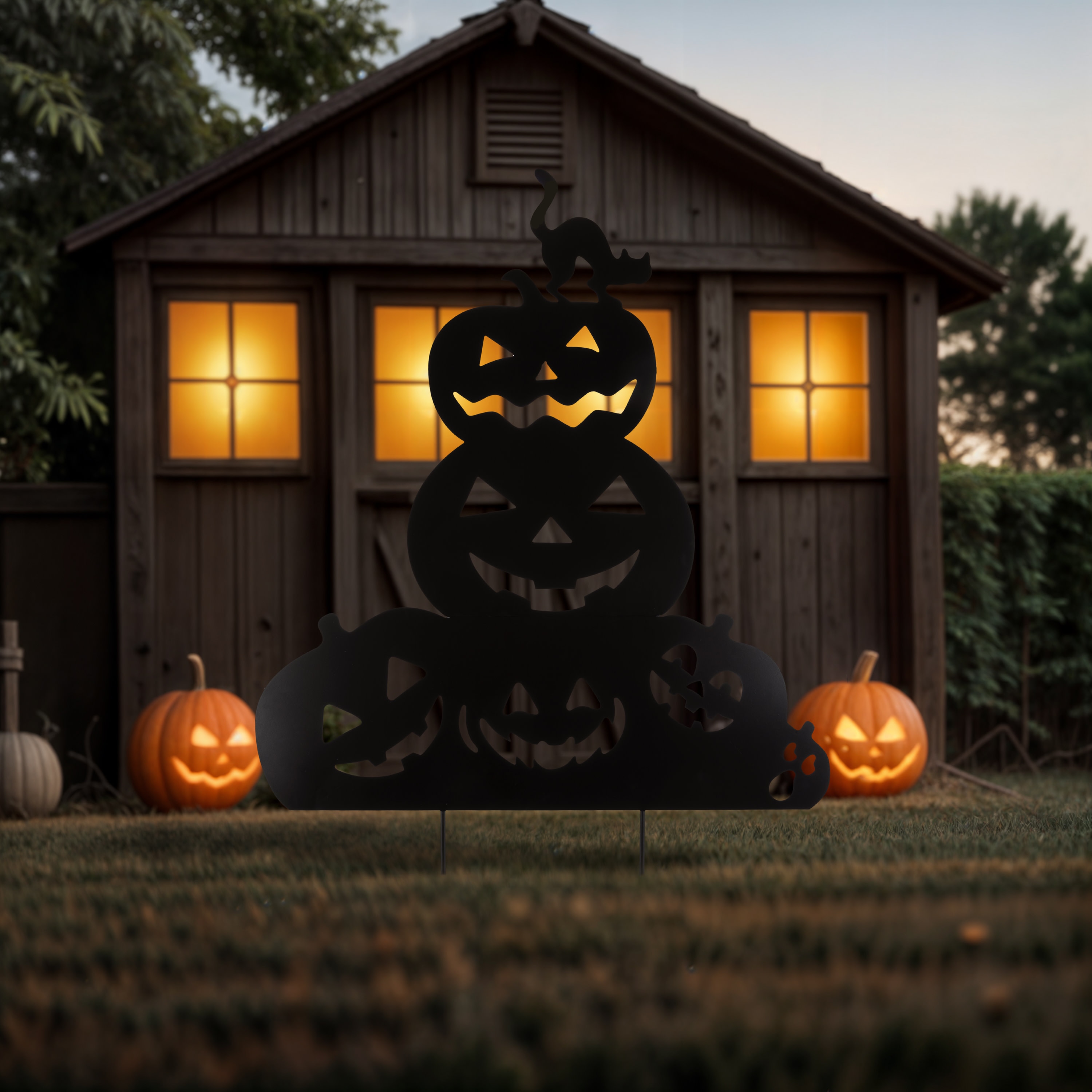 Gerson International 2747950EC 4-ft Yard stake Pumpkin Yard decoration