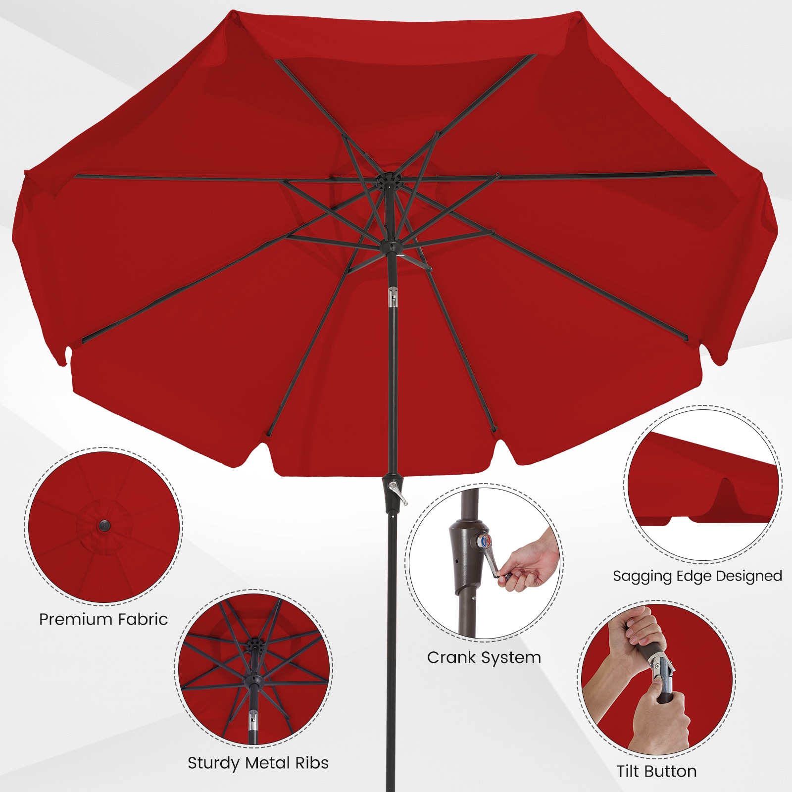 Serwall CB-9RD-SR Umbrellas-2 - View #6