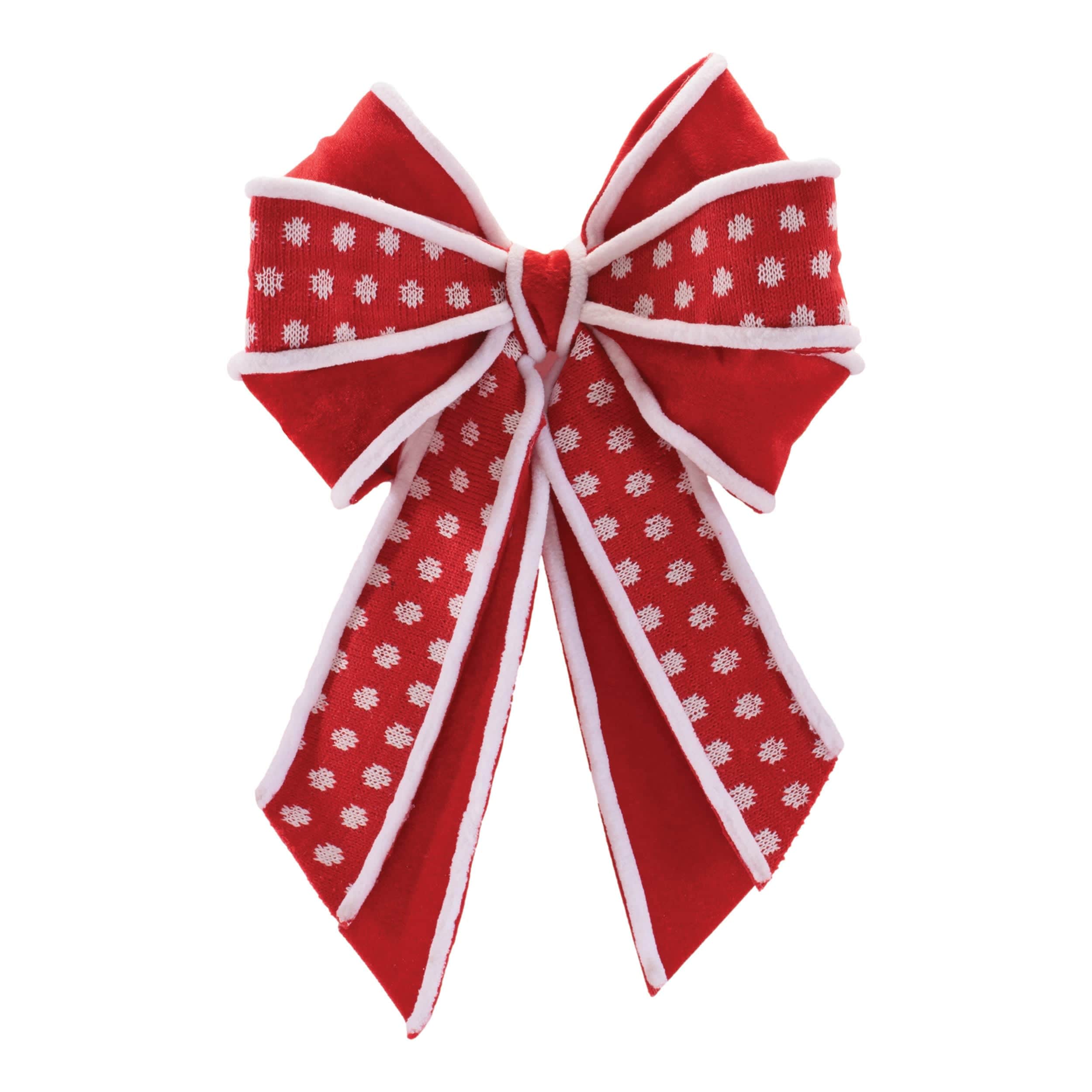 Melrose International Polka Dot Bow Ornament (Set of 2)